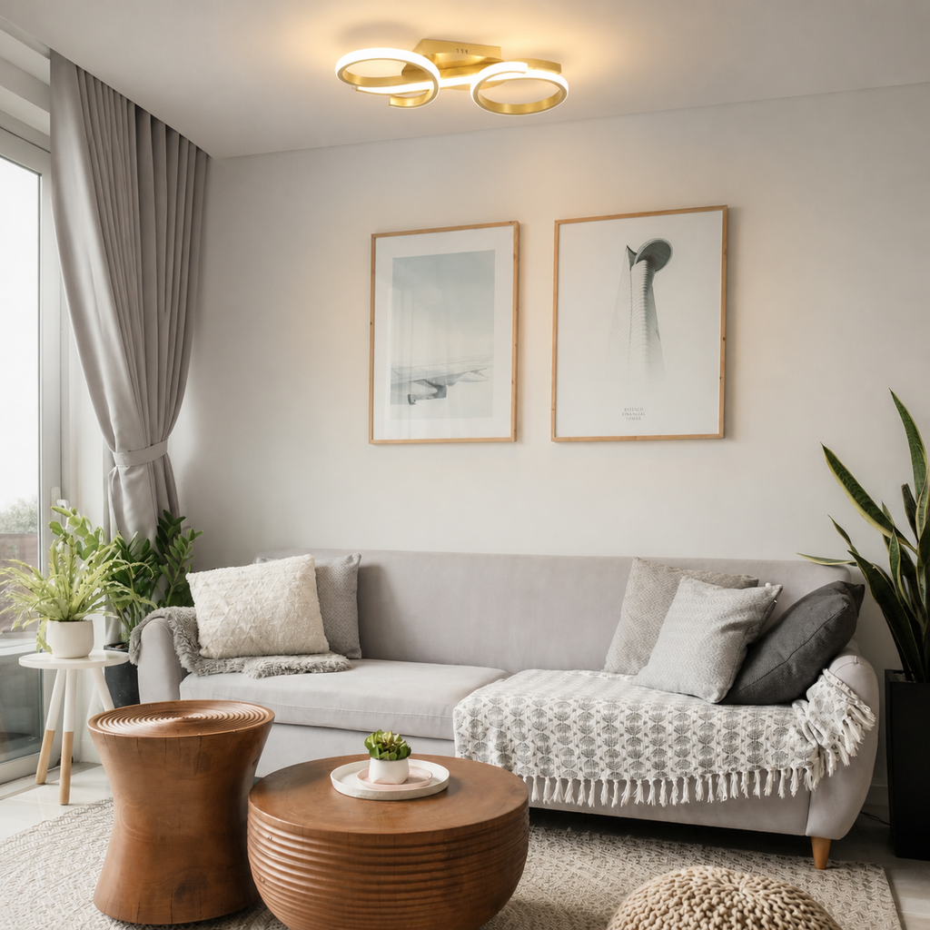 Gold Loop LED Ceiling Light Marelle - 03-lifestyle-1