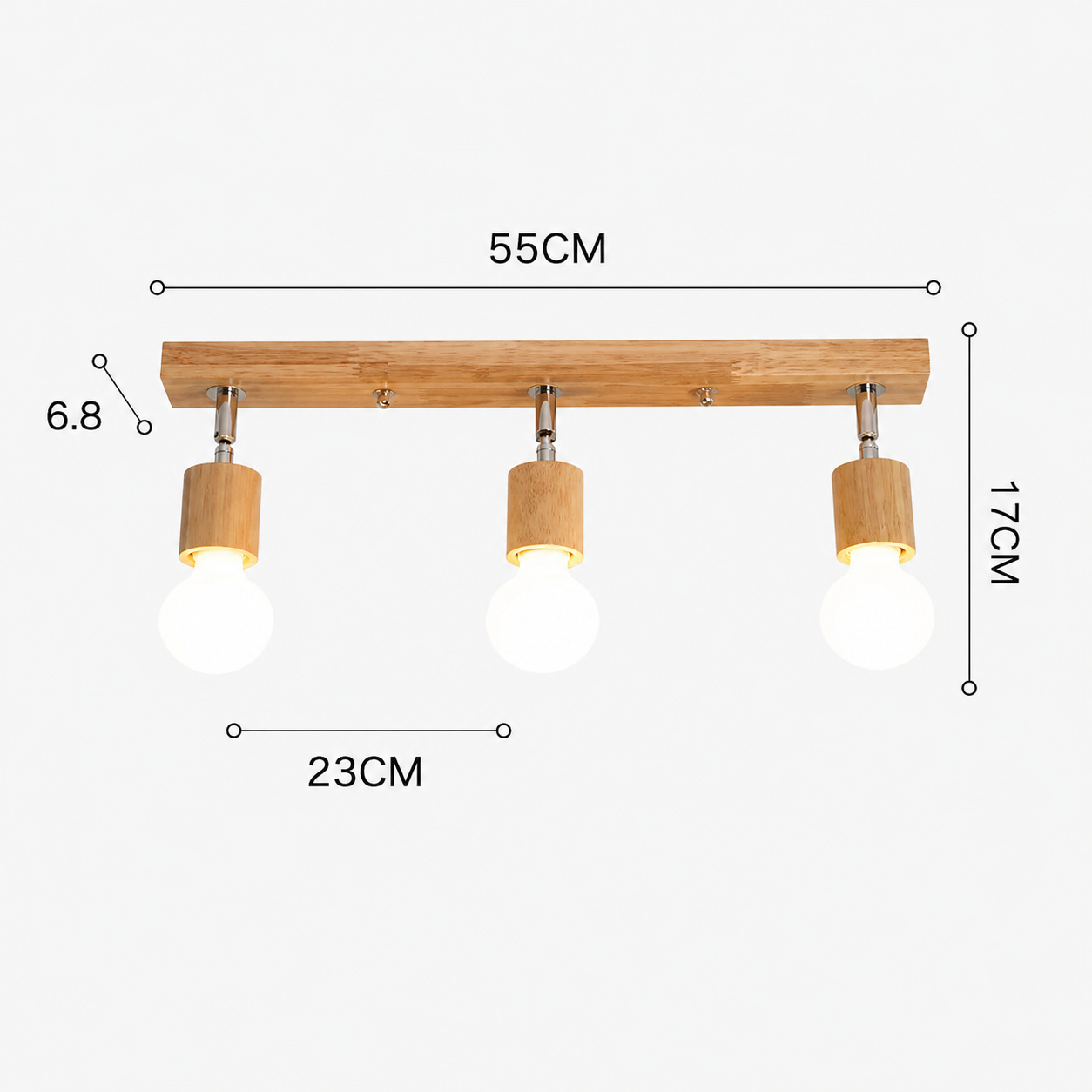 Nordic Wooden Rotating Ceiling Light Mara