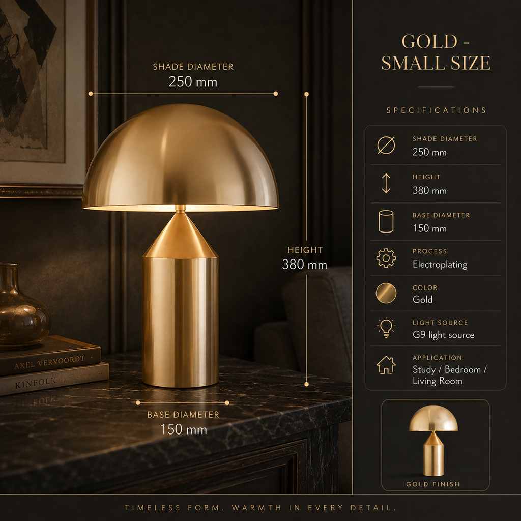 Small Gold Rechargeable Touch Table Lamp Lumelle
