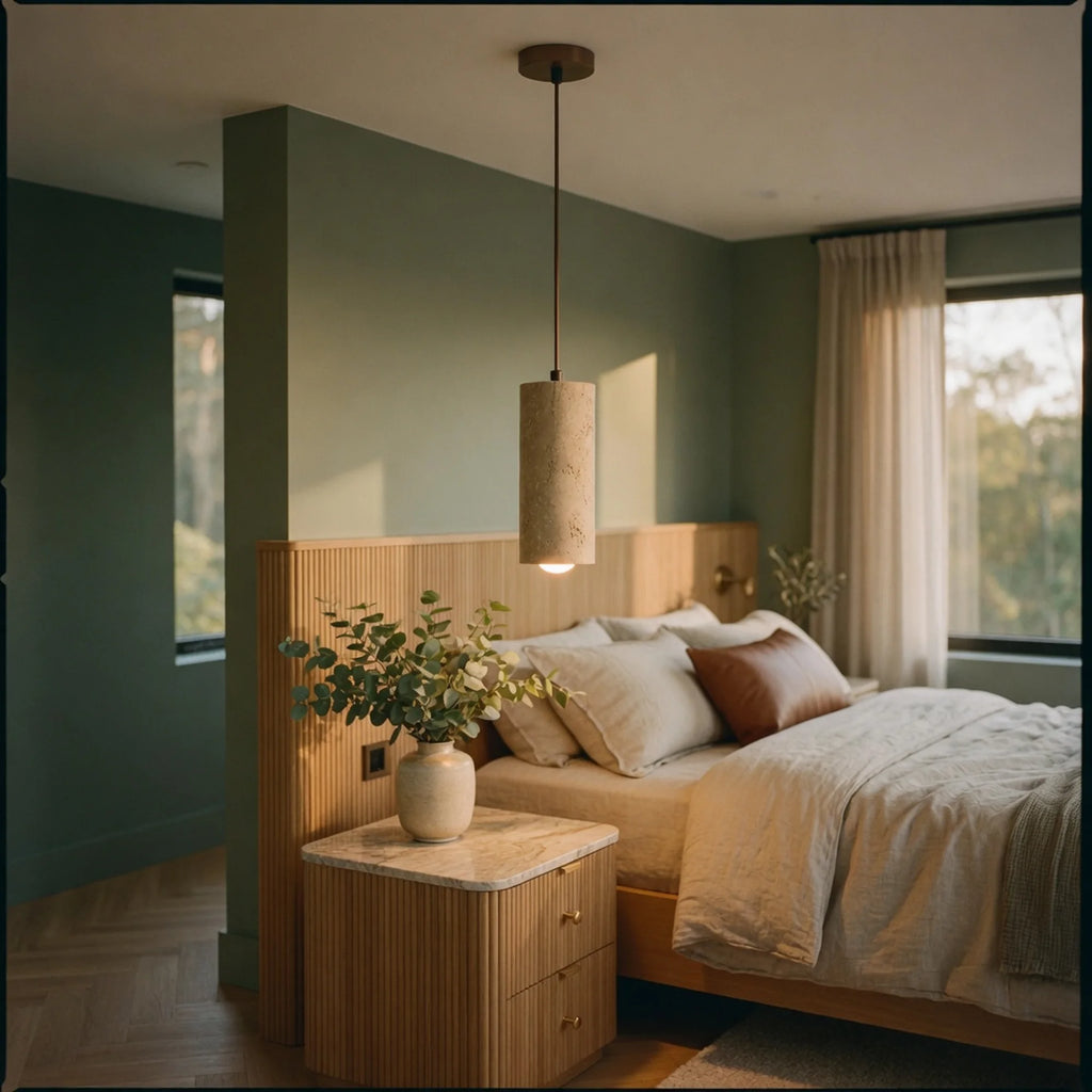 Travertine Stone Pendant Light Tavira
