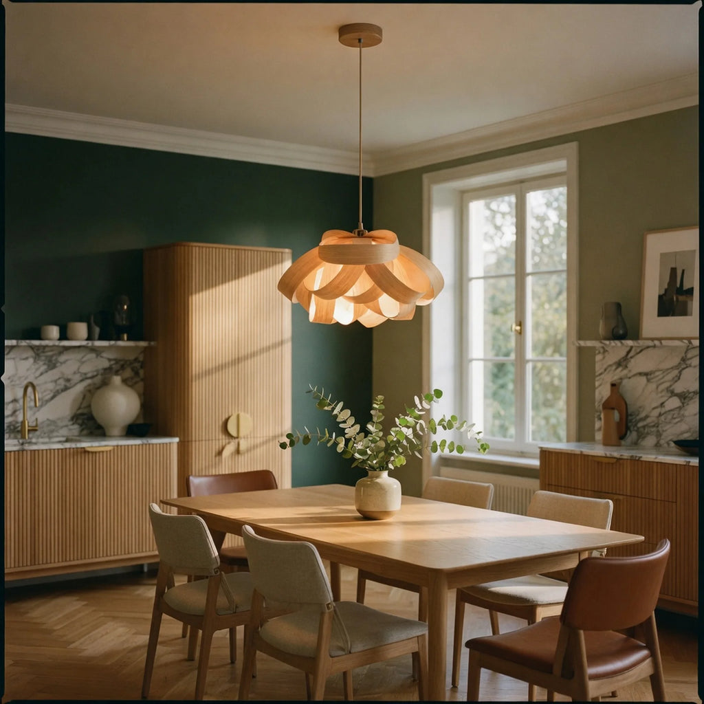 Woven Wood Pendant Light Elowen