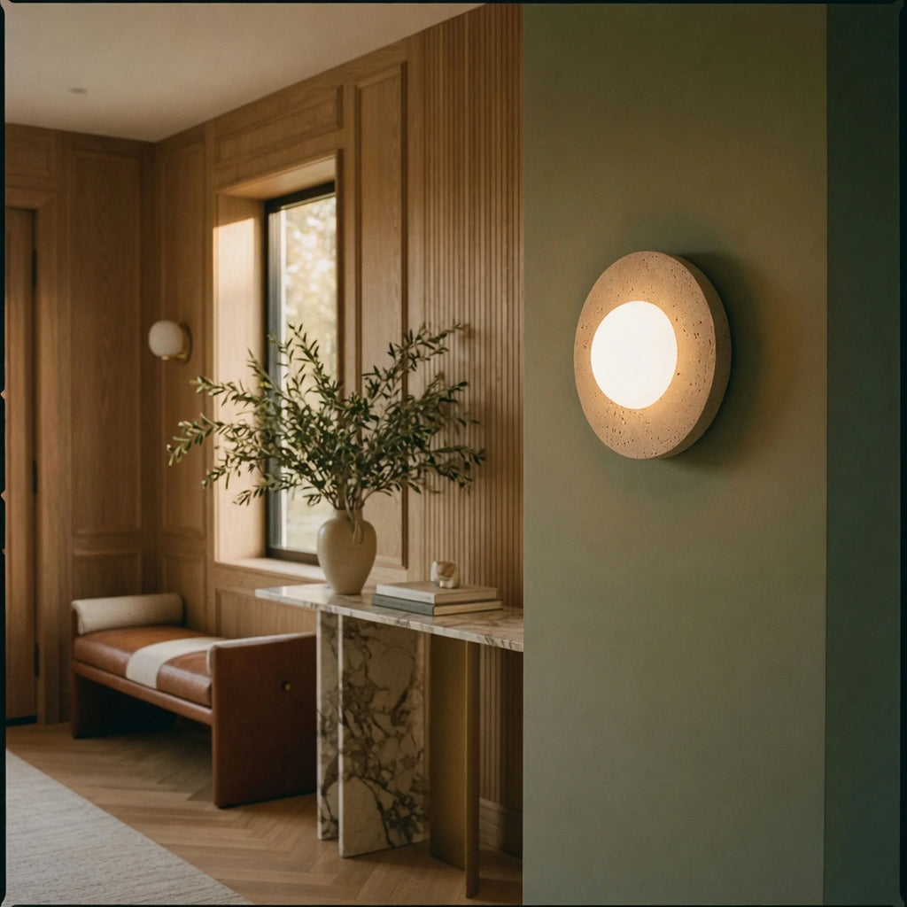 Travertine Globe Wall Light Ombria
