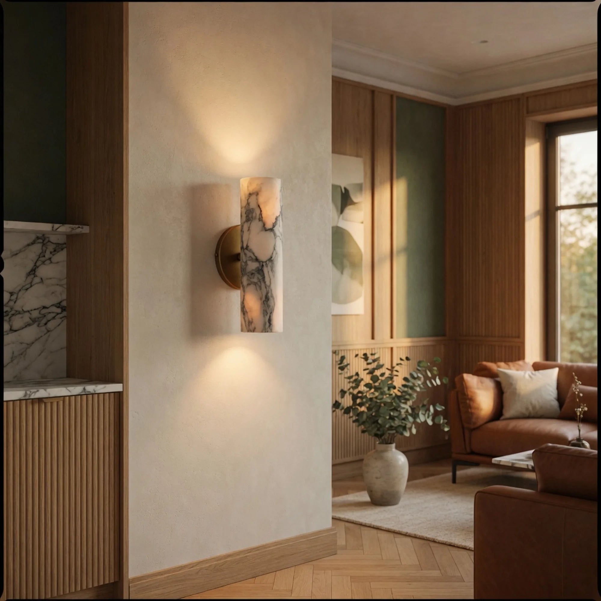 Marble Cylinder Wall Light Calira