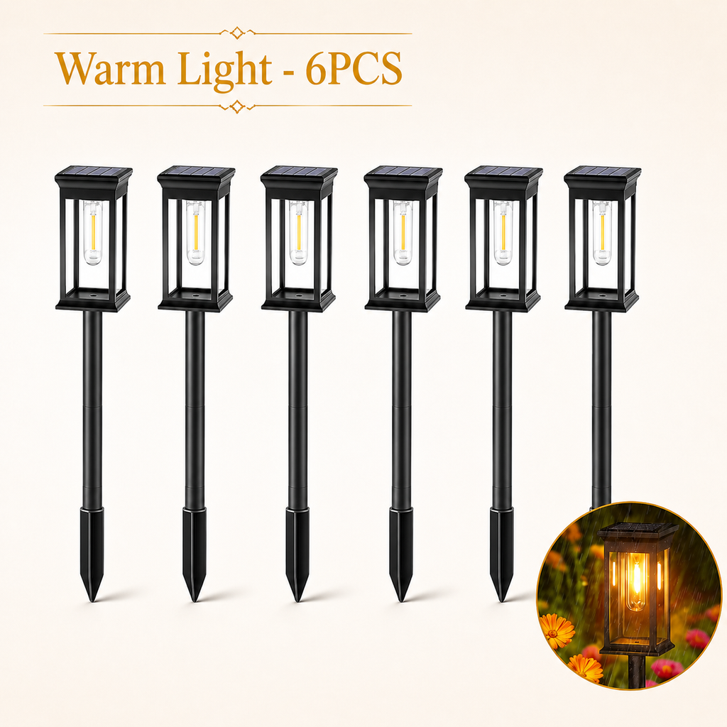 Solar LED Outdoor Pathway Light Pack of 6 Orelle