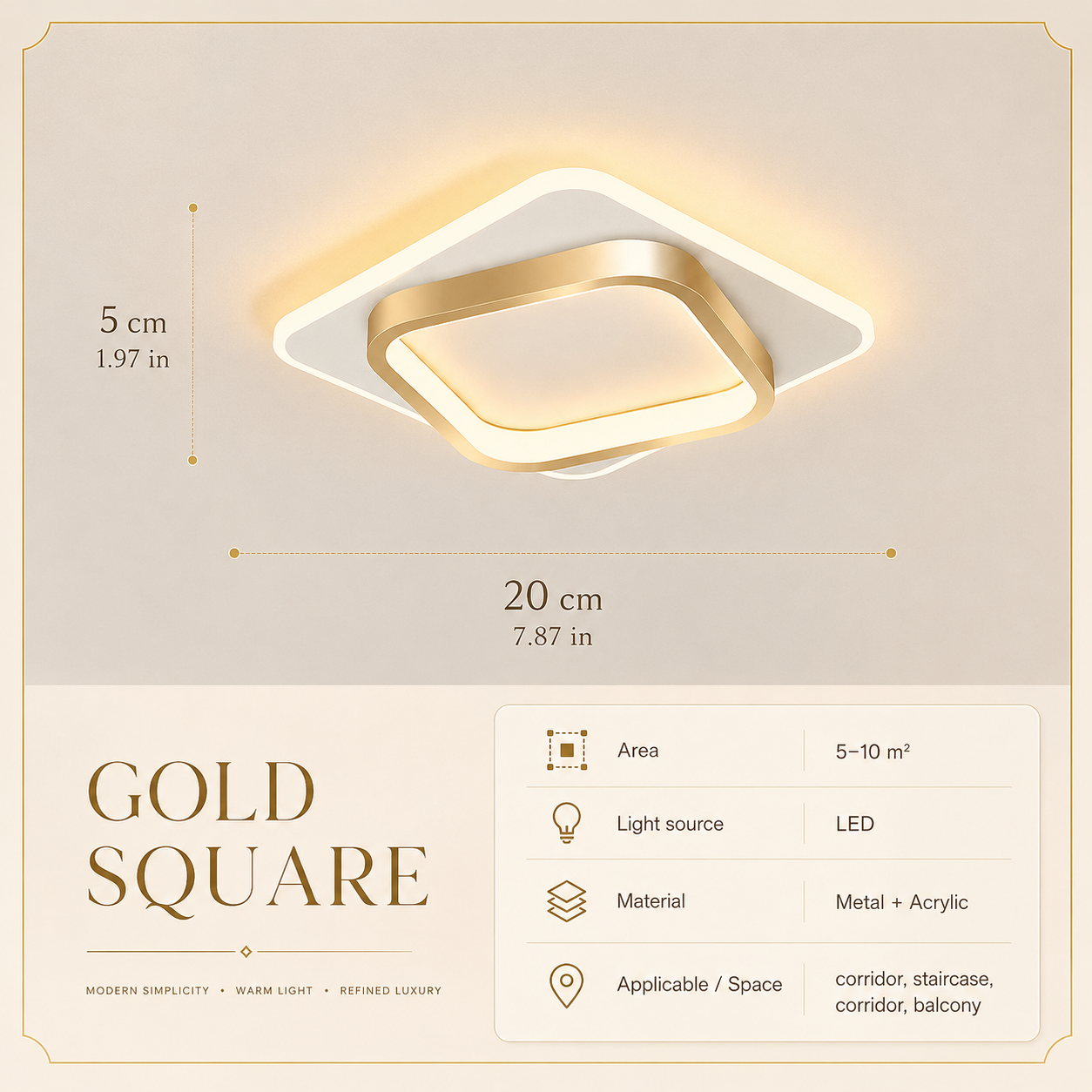 Dimmable LED Ceiling Light Toren