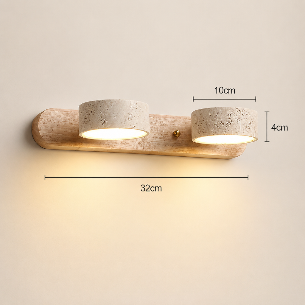 Nordic Wooden Double Head Wall Light Monina
