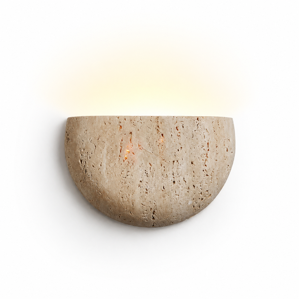 Travertine Half Moon Wall Light Talira