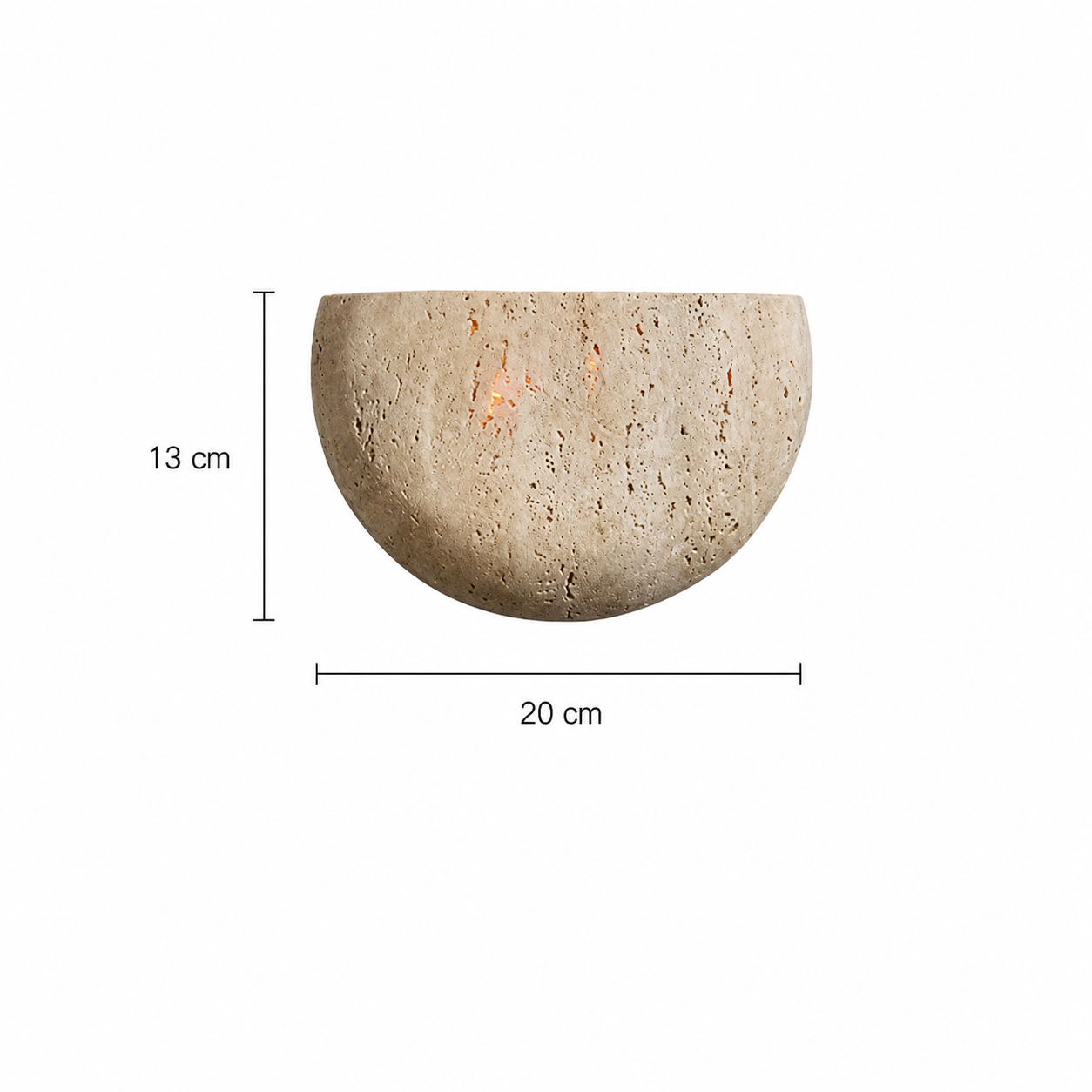 Travertine Half Moon Wall Light Talira