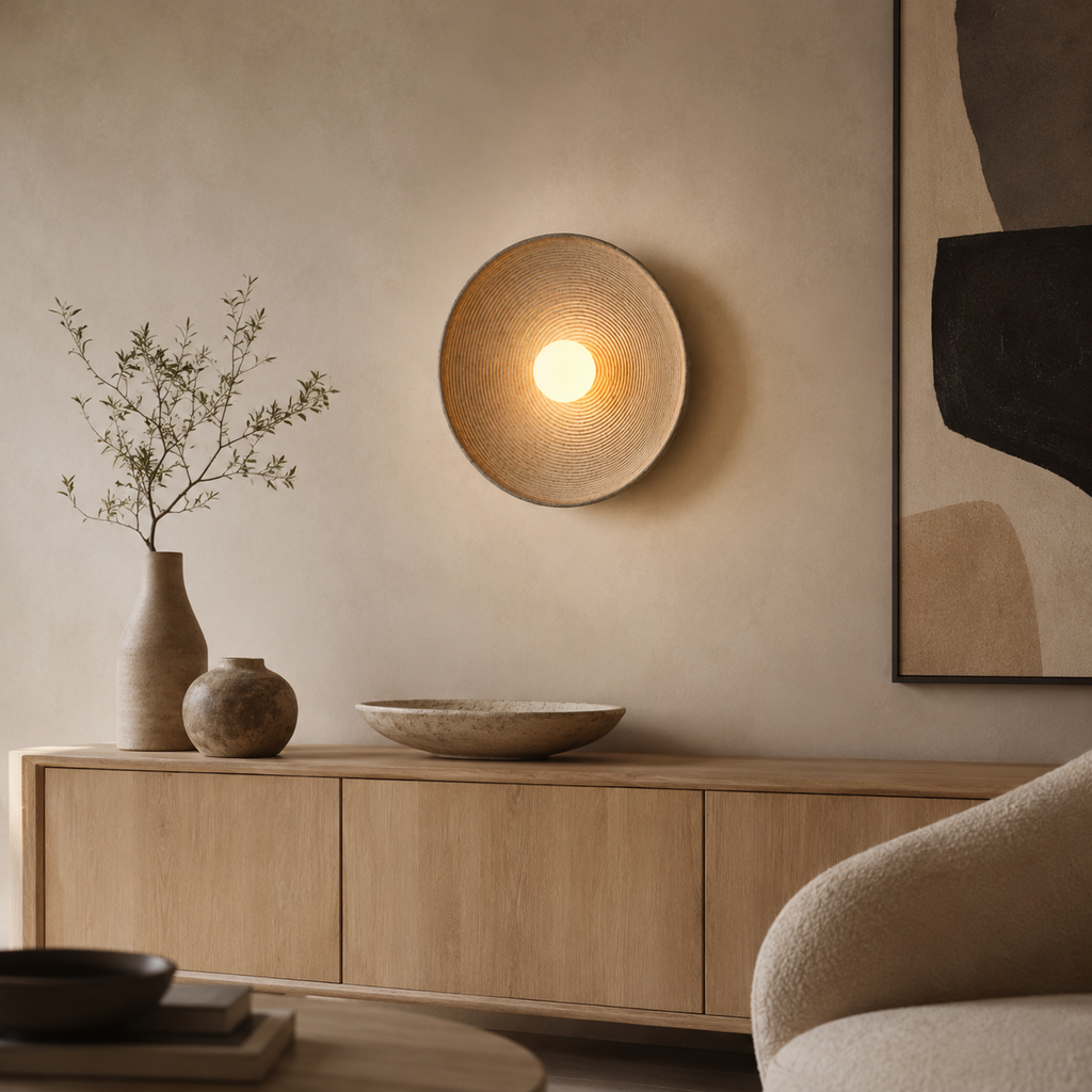 Woven Disc Wall Light Valiva