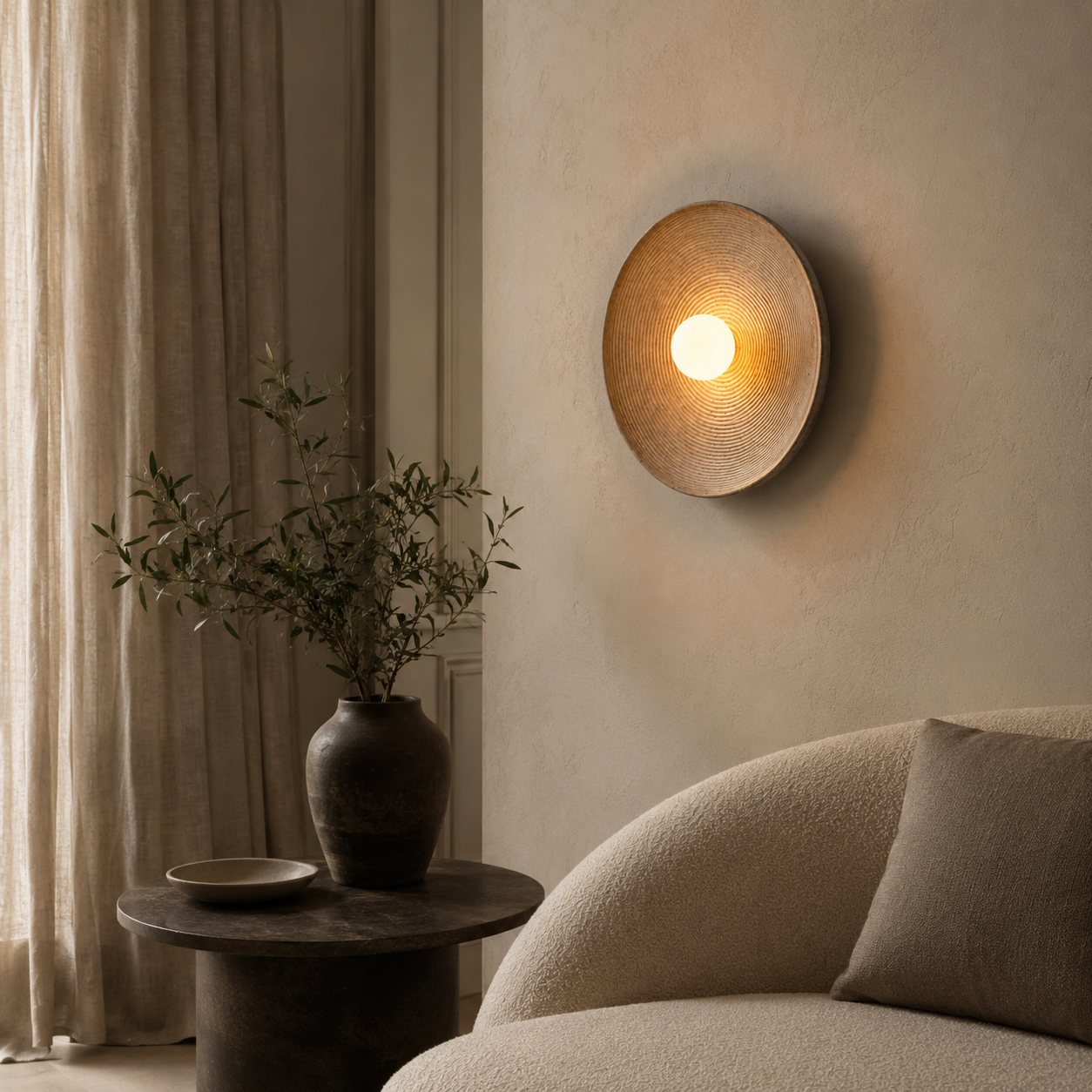 Woven Disc Wall Light Valiva