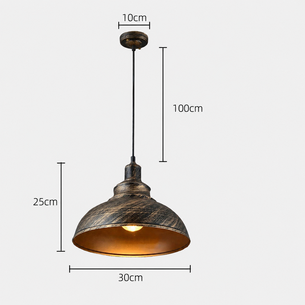 Industrial Metal Dome Pendant Light Solven
