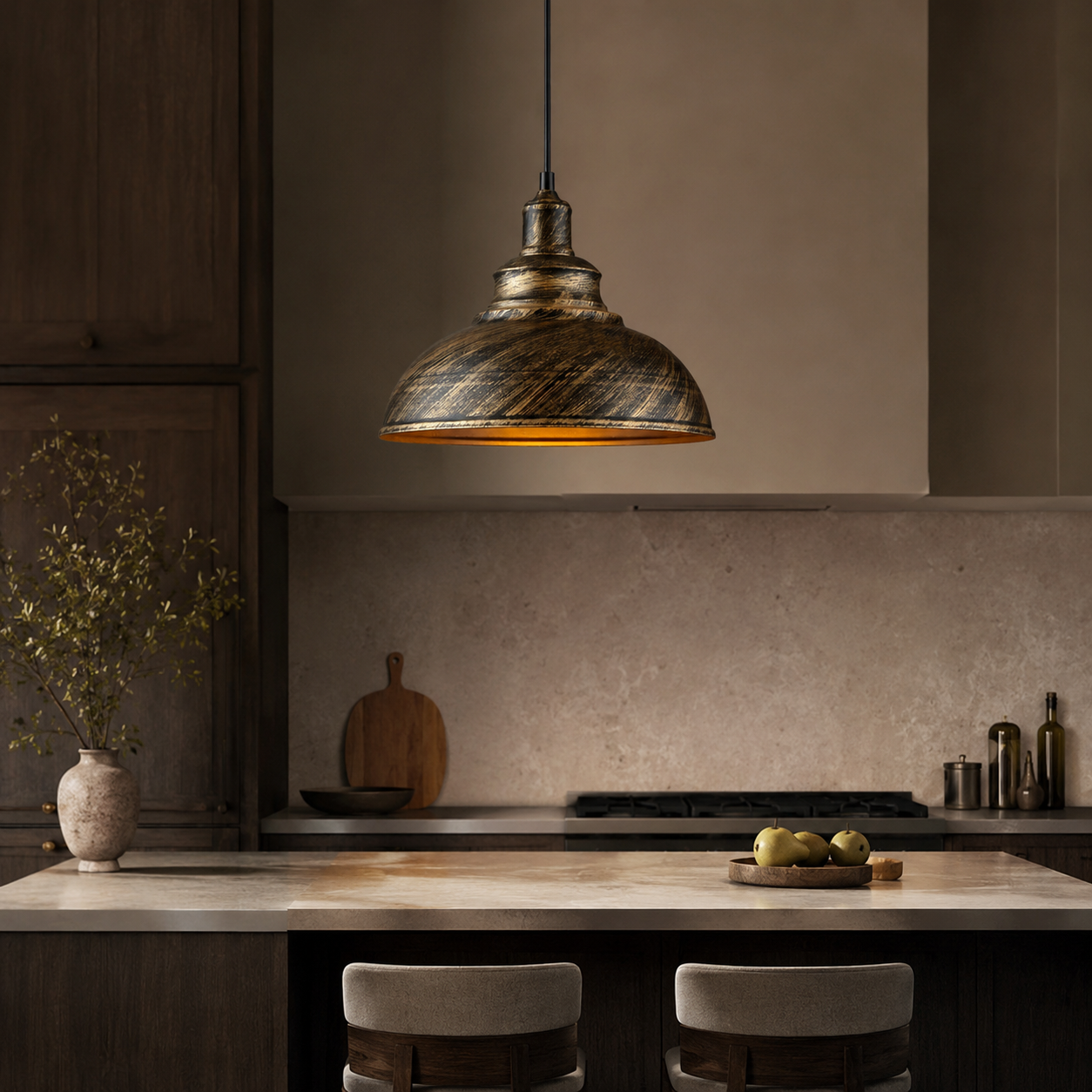 Industrial Metal Dome Pendant Light Solven