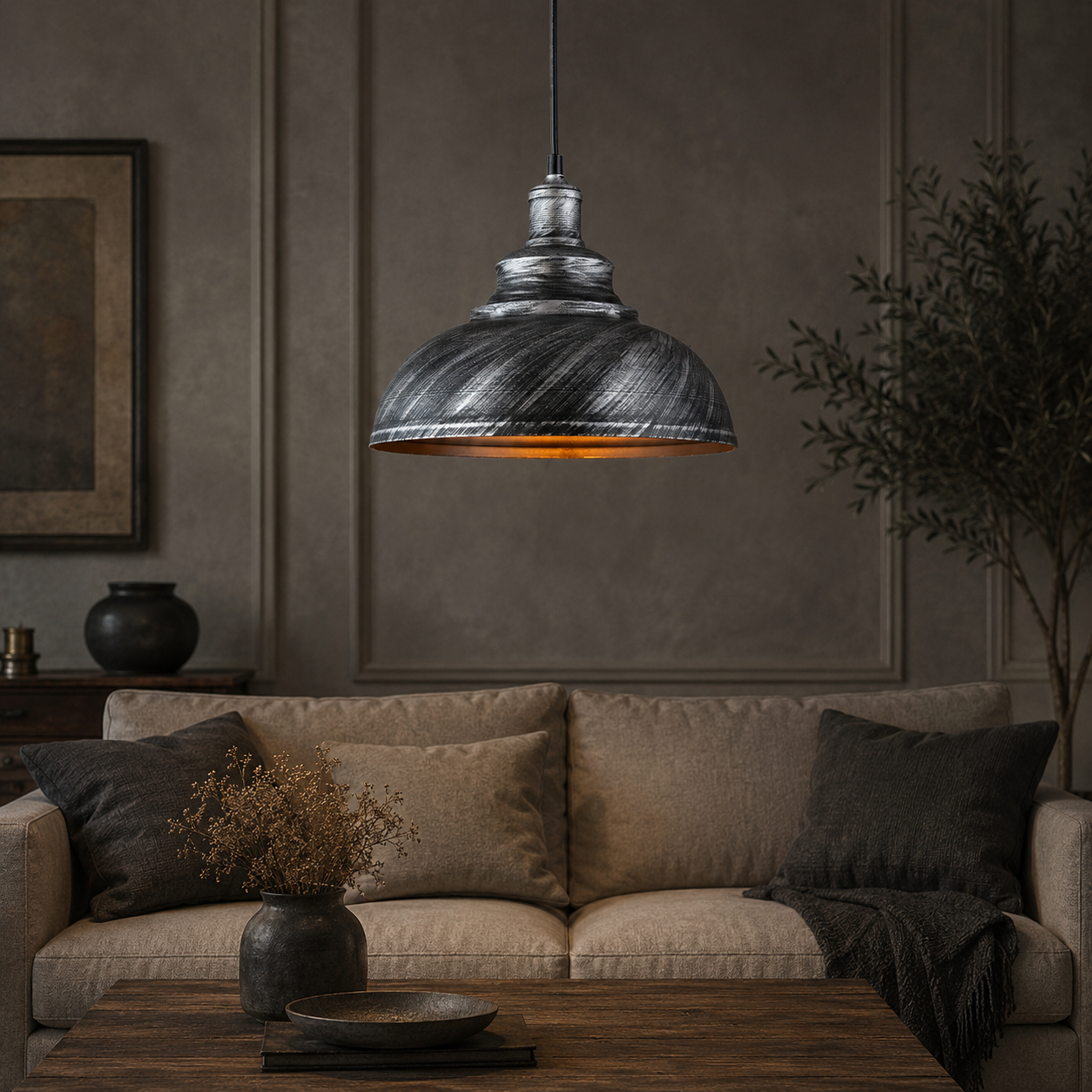 Industrial Metal Dome Pendant Light Solven