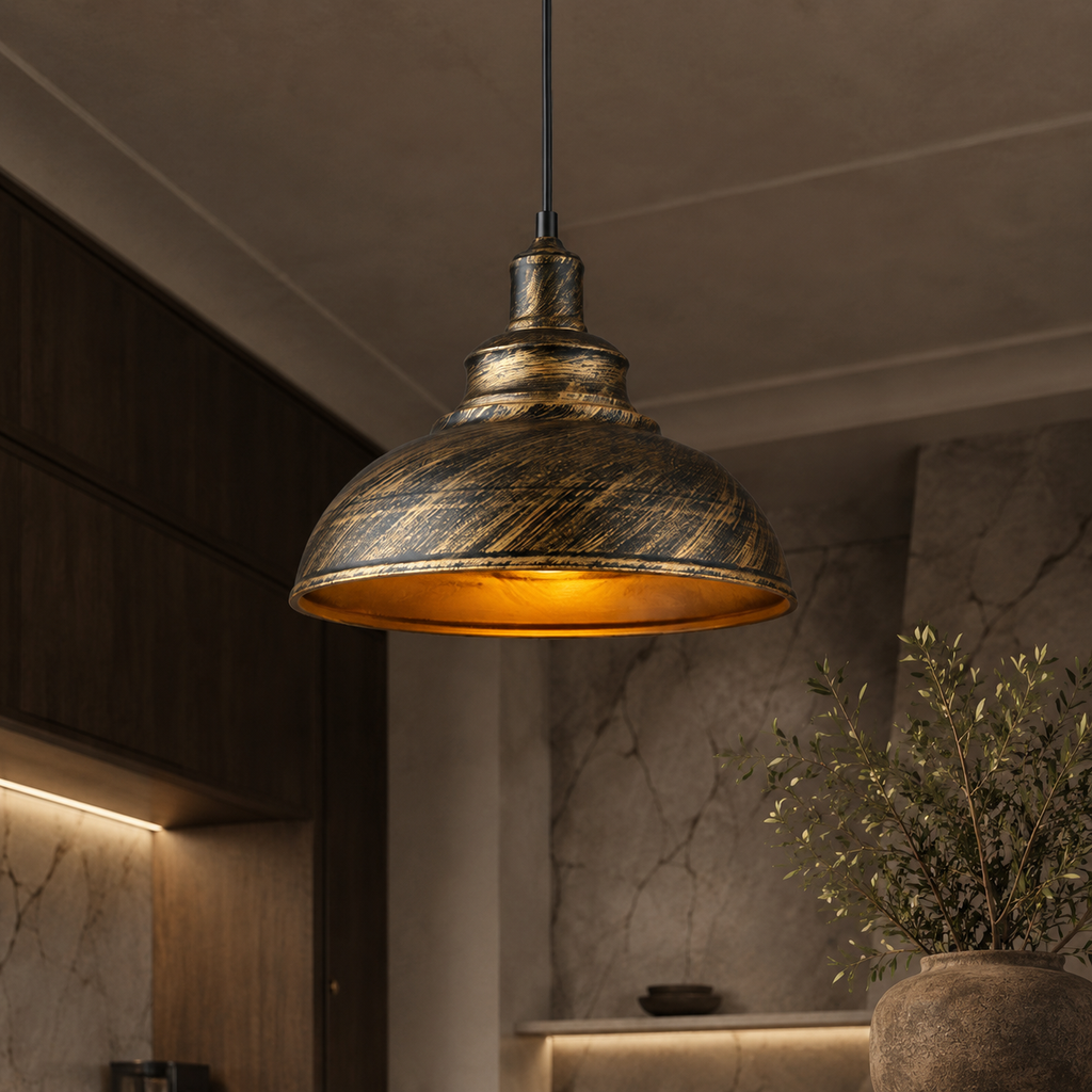 Industrial Metal Dome Pendant Light Solven
