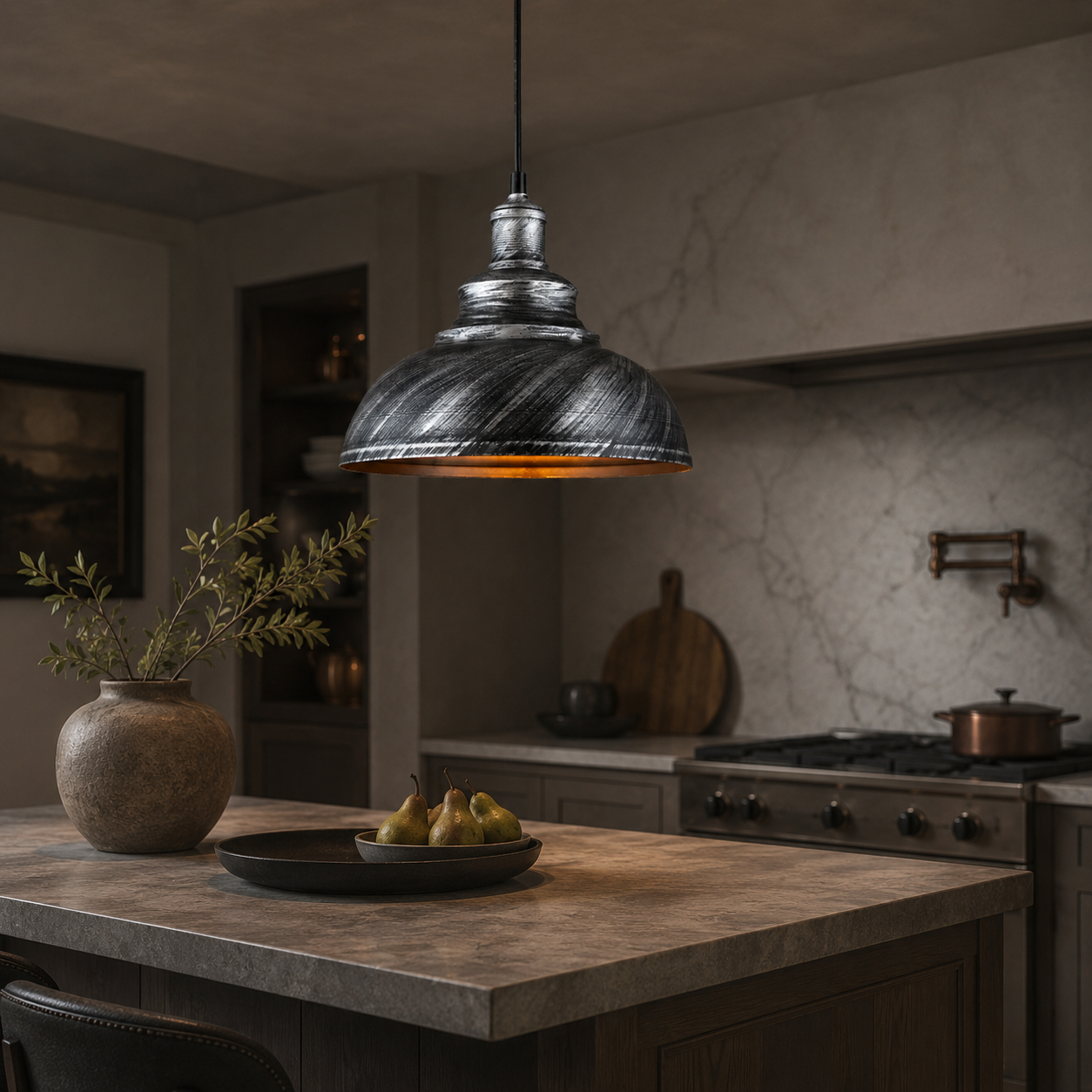 Industrial Metal Dome Pendant Light Solven