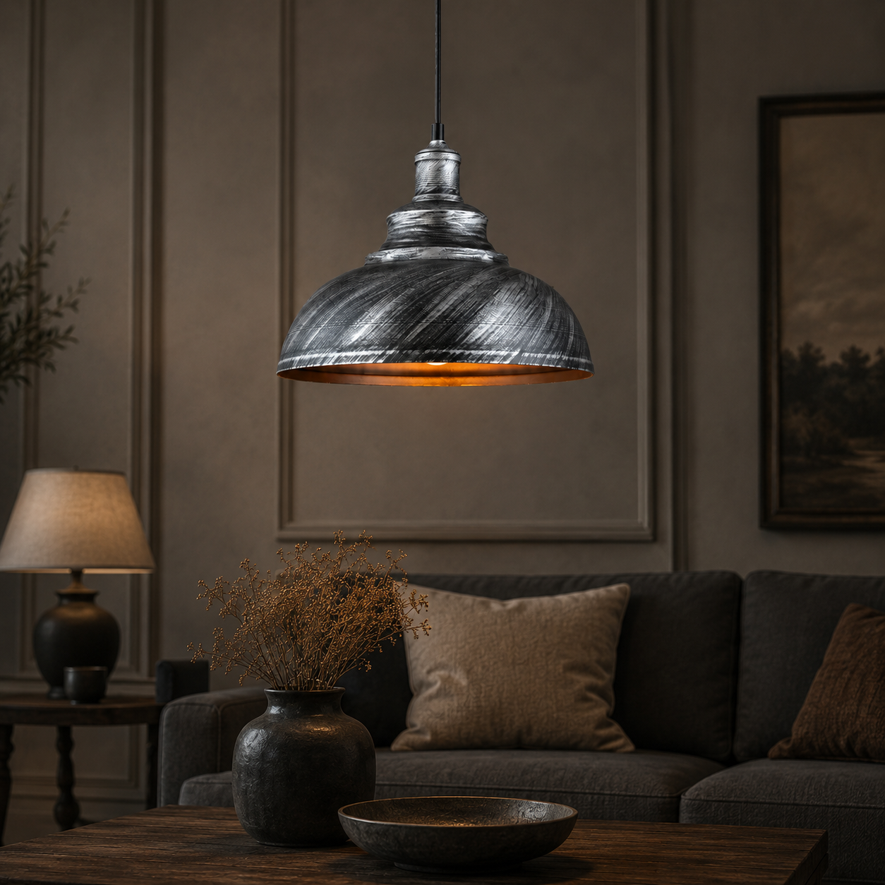 Industrial Metal Dome Pendant Light Solven