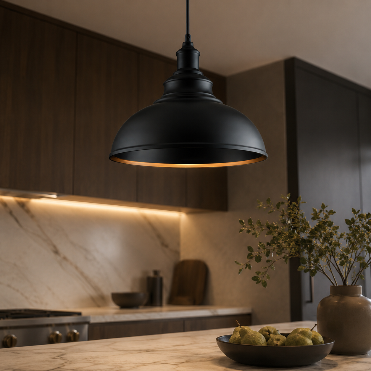 Industrial Metal Dome Pendant Light Solven
