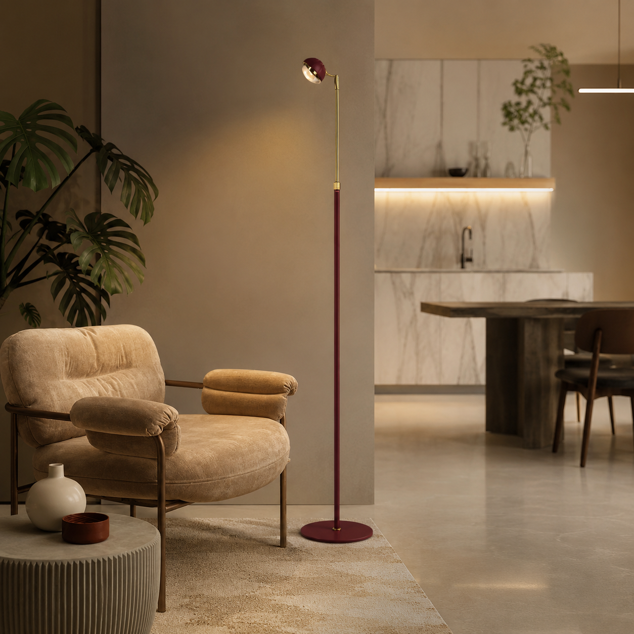 Slim Adjustable LED Floor Lamp Korel