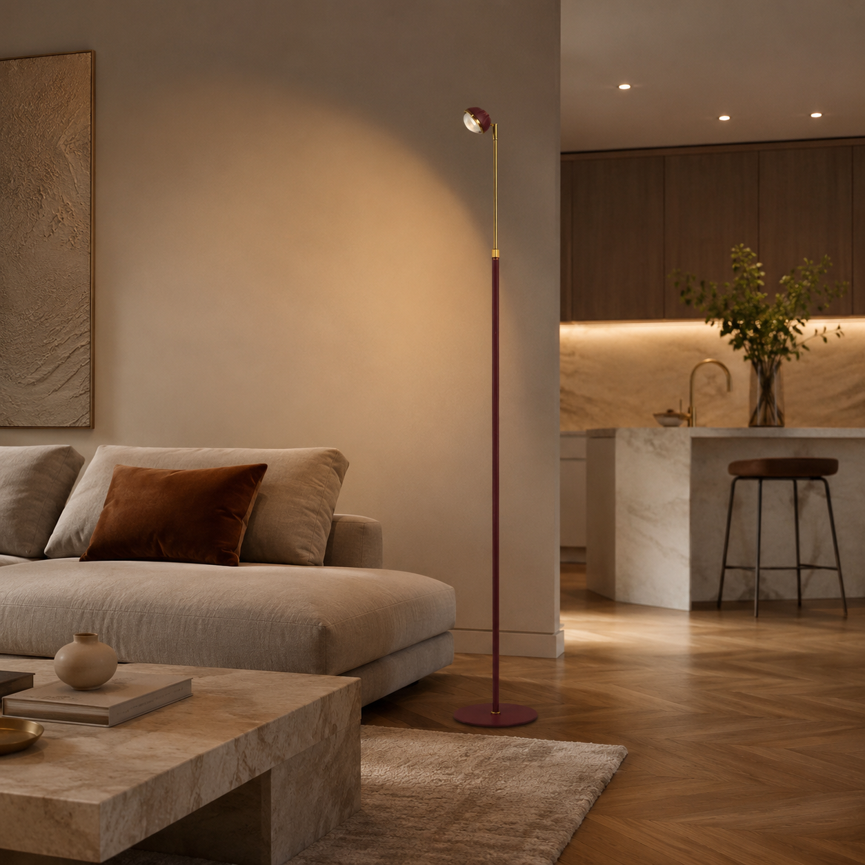 Slim Adjustable LED Floor Lamp Korel
