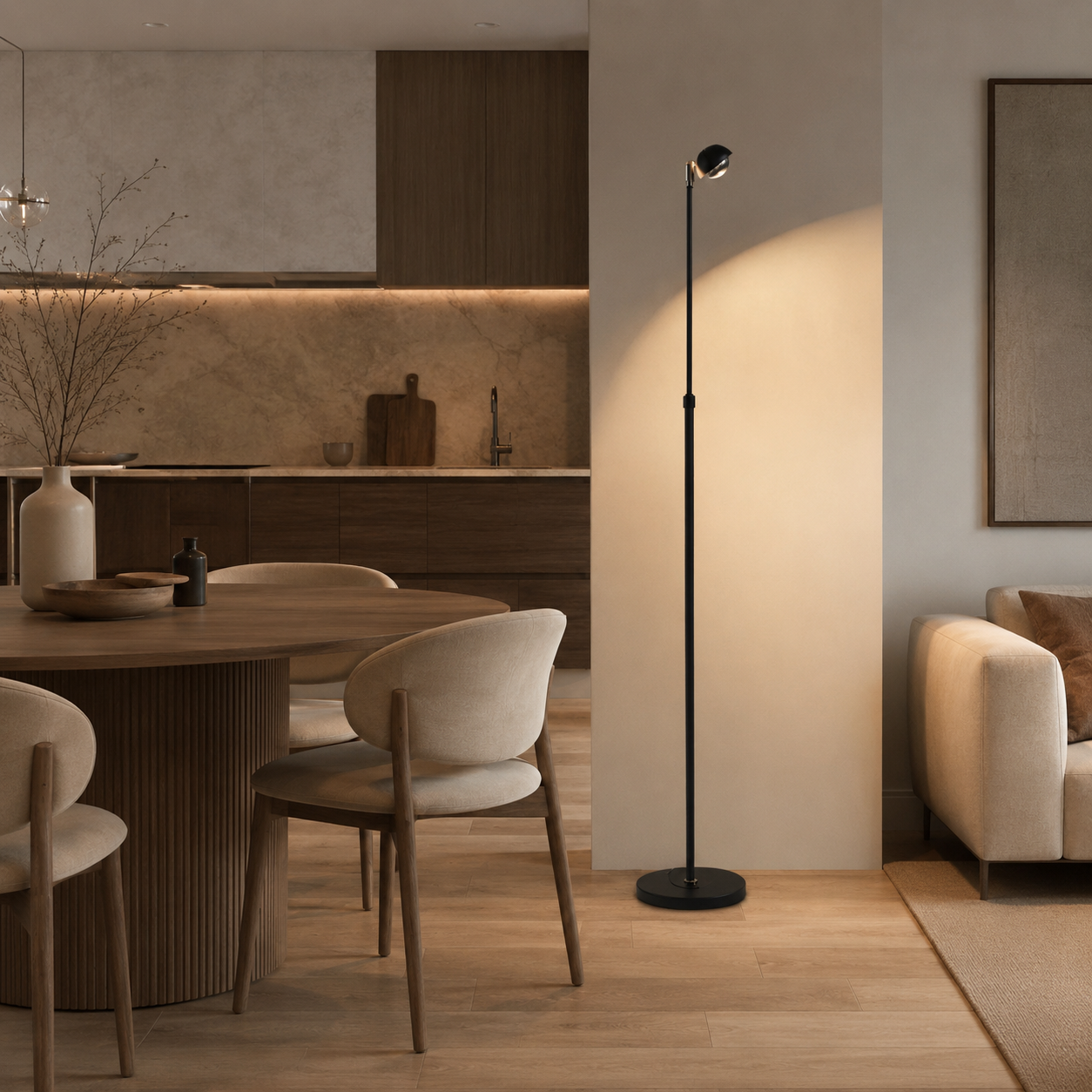 Slim Adjustable LED Floor Lamp Korel
