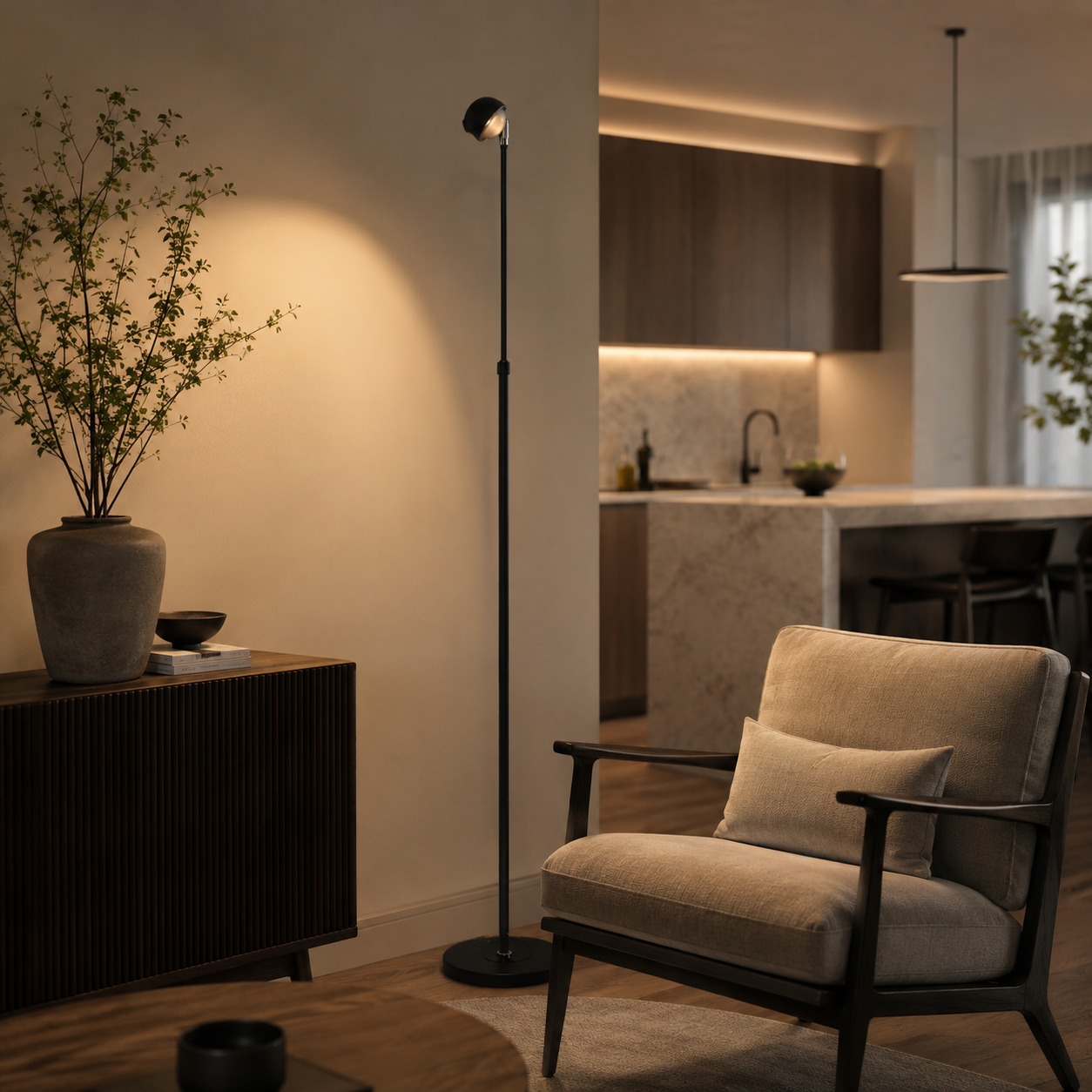 Slim Adjustable LED Floor Lamp Korel