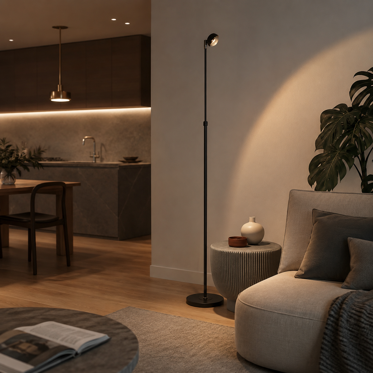 Slim Adjustable LED Floor Lamp Korel