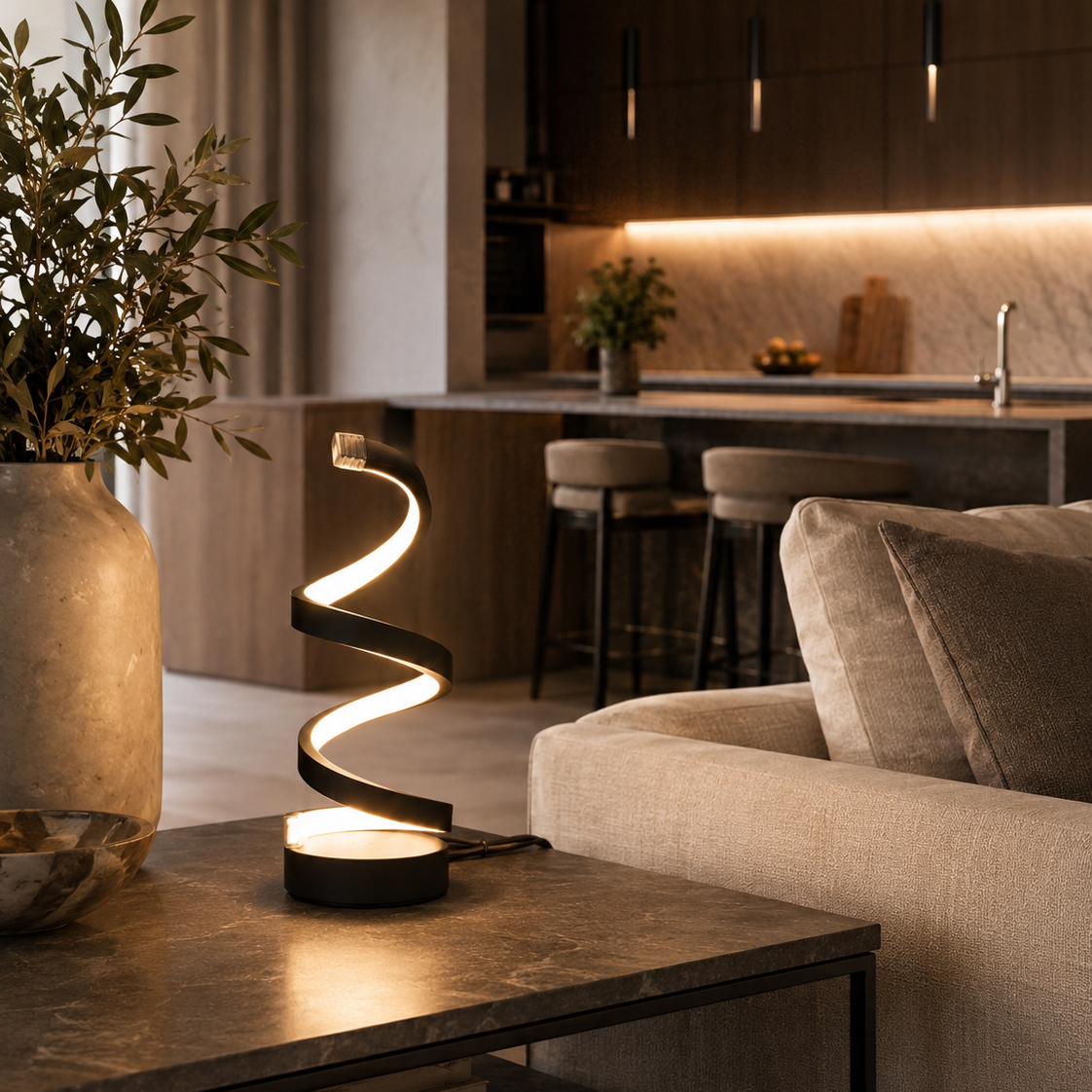Modern Spiral LED Table Lamp Lioris