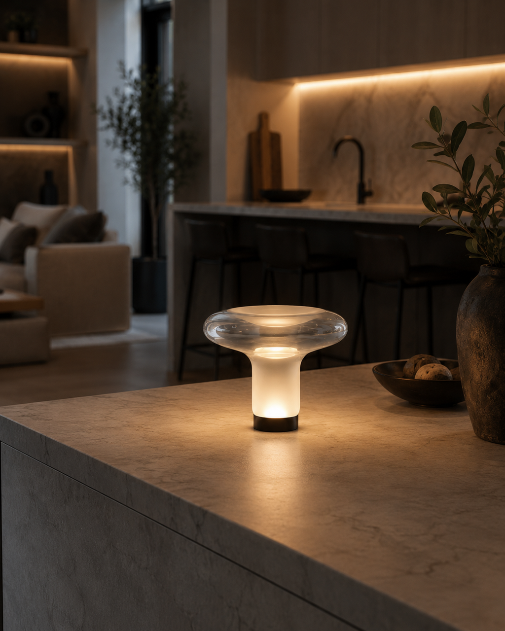 Modern Glass Mushroom Table Lamp Orel