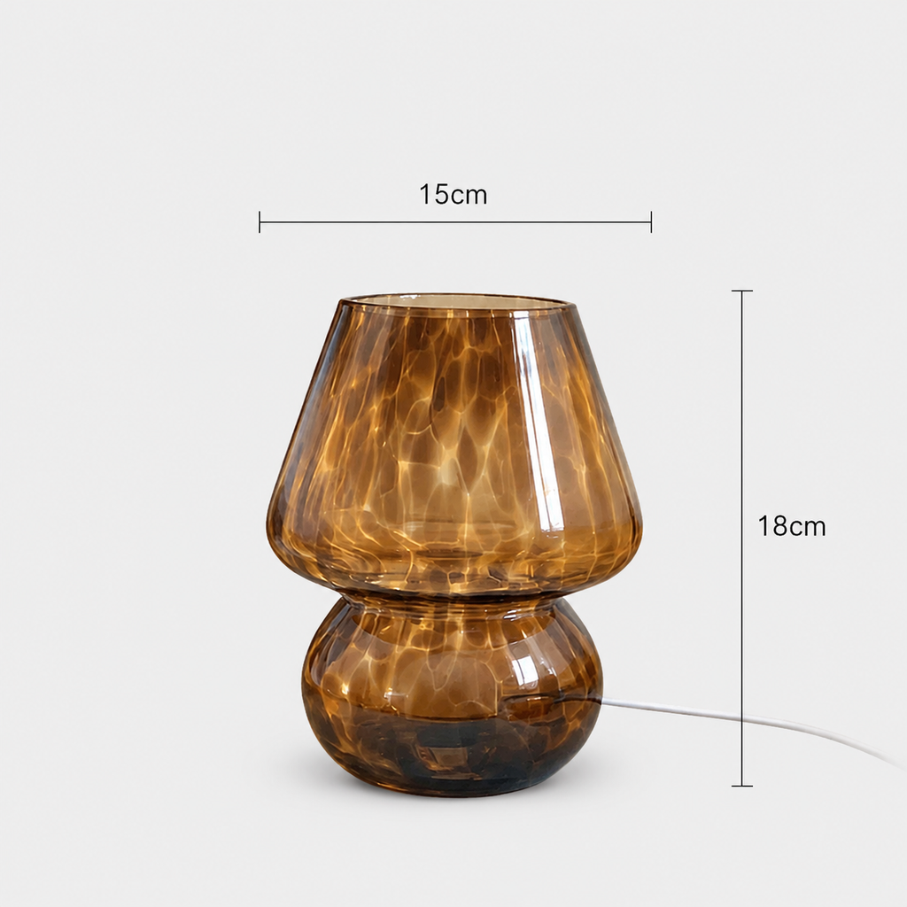 Amber Glass Mushroom Table Lamp Koriva