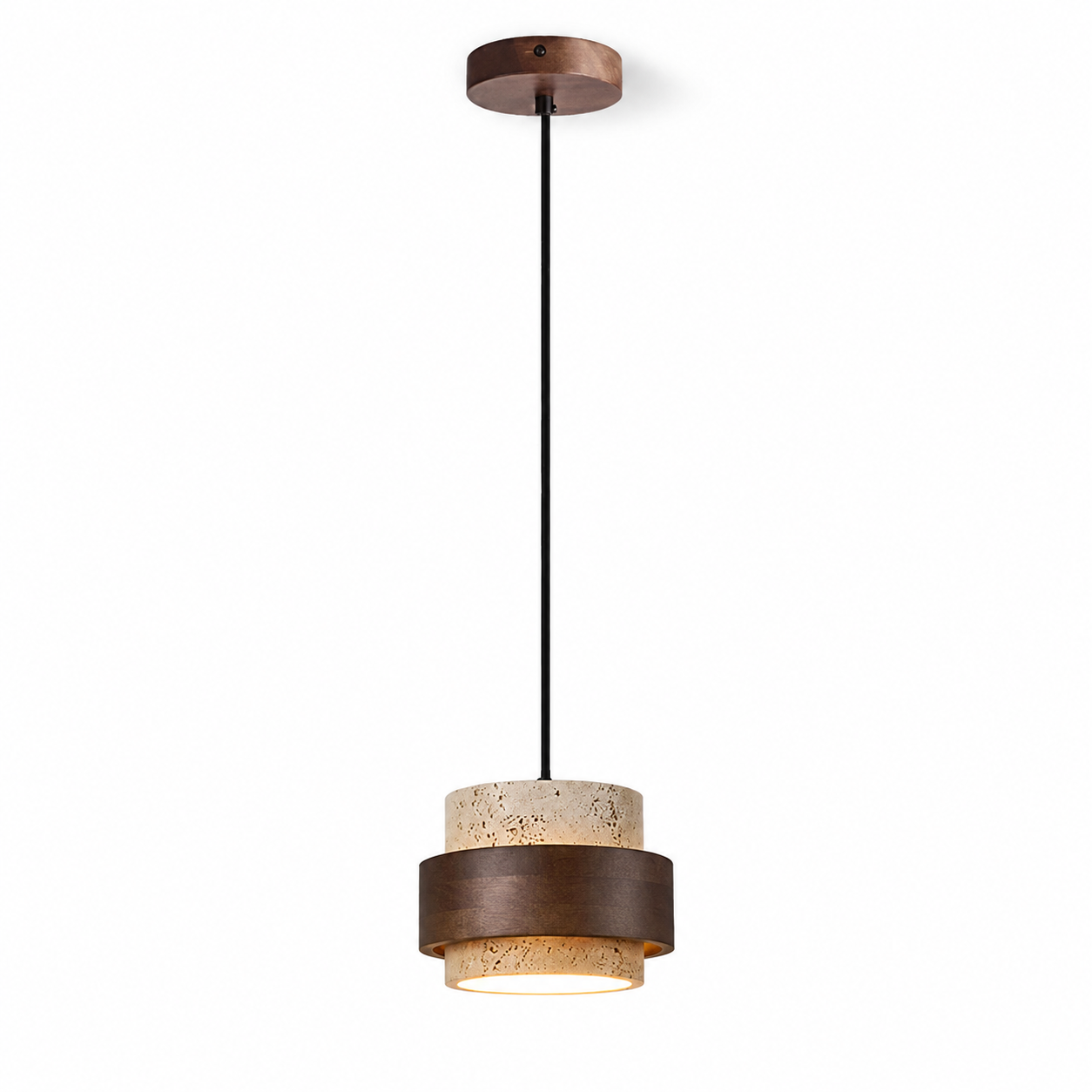 Stone and Wood Linear Pendant Light Mira