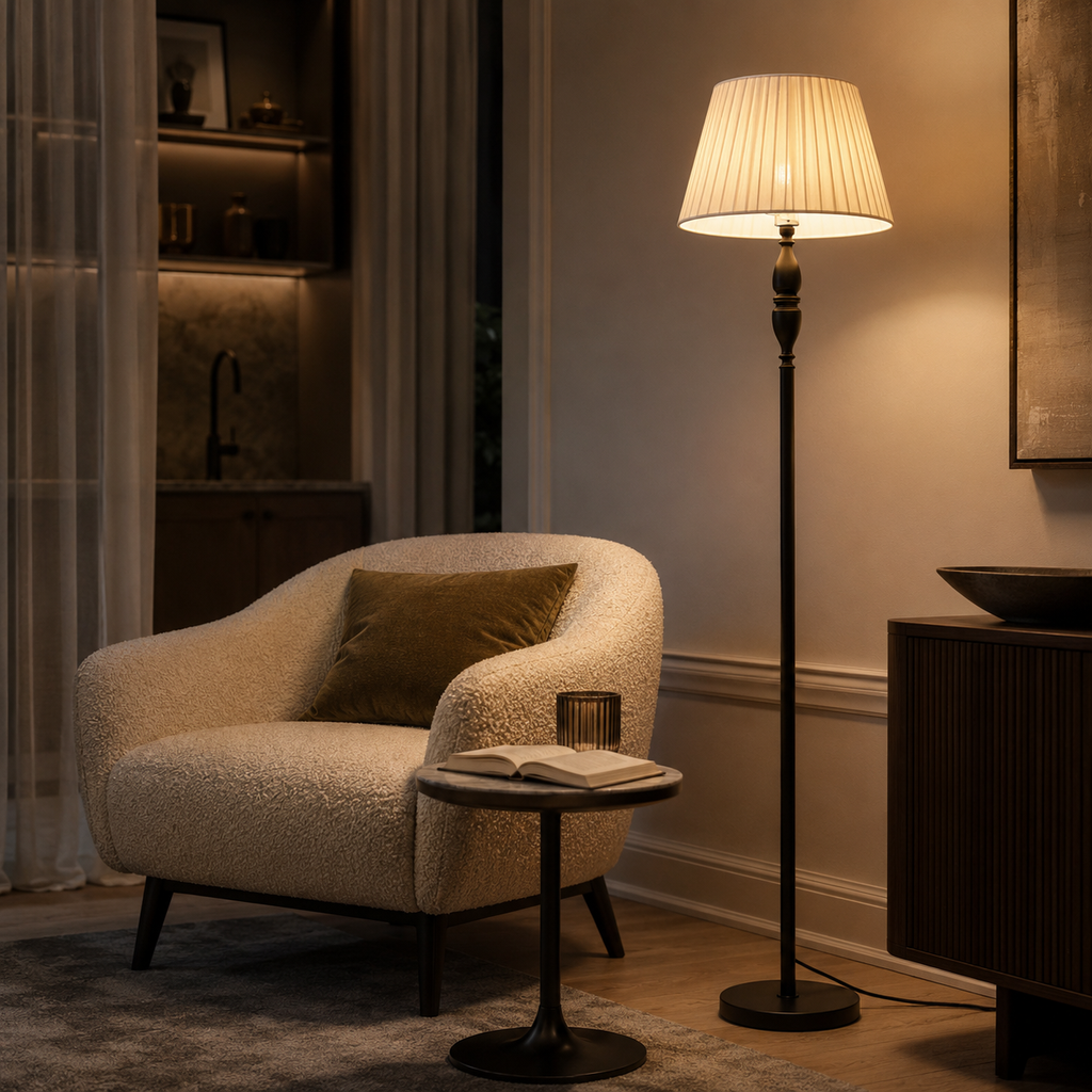 Classic Pleated Shade Floor Lamp Mona