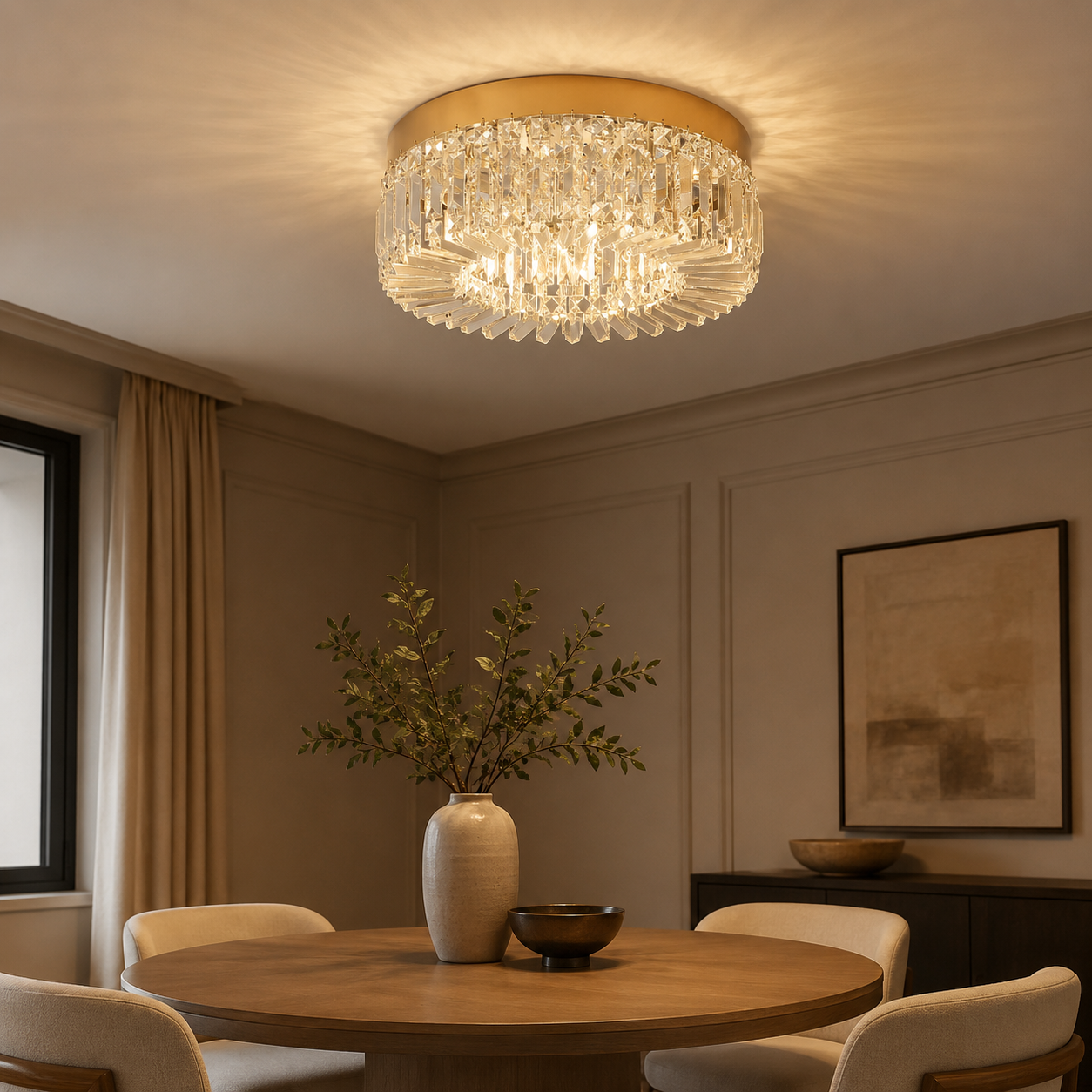 Crystal Flush Ceiling Light Venia