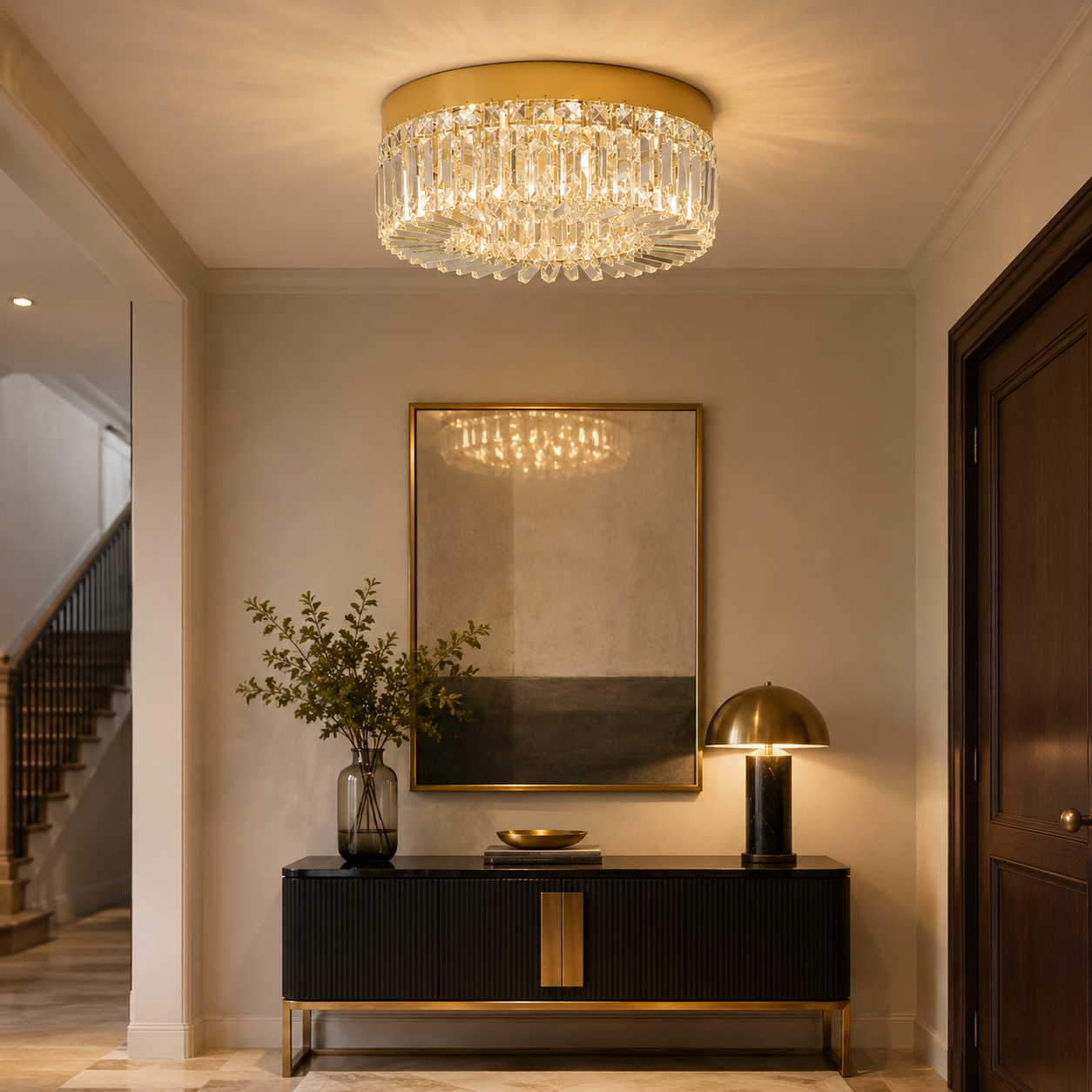 Crystal Flush Ceiling Light Venia