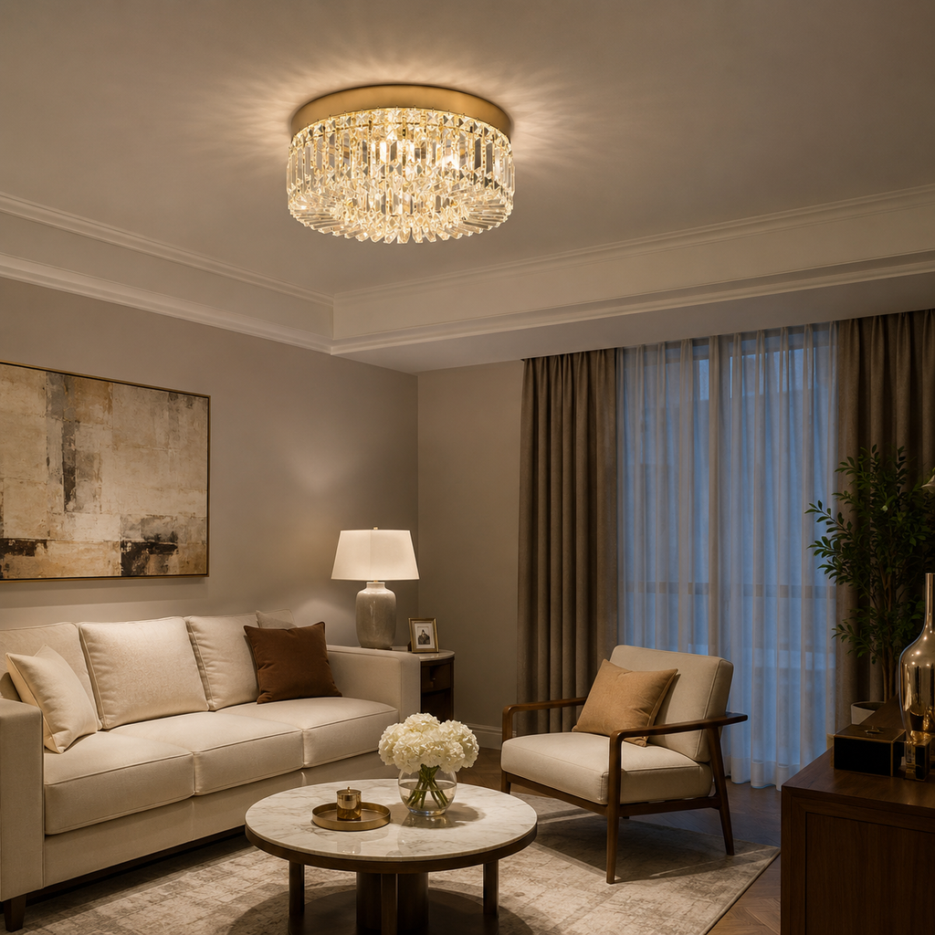 Crystal Flush Ceiling Light Venia