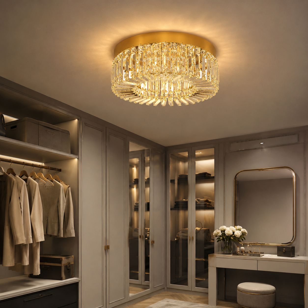 Crystal Flush Ceiling Light Venia