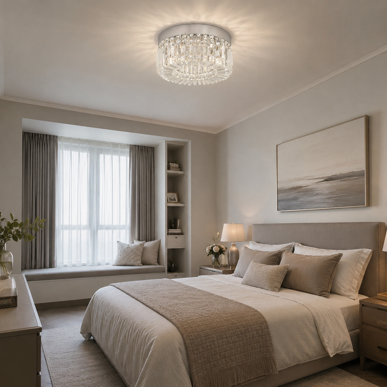 Crystal Flush Ceiling Light Venia