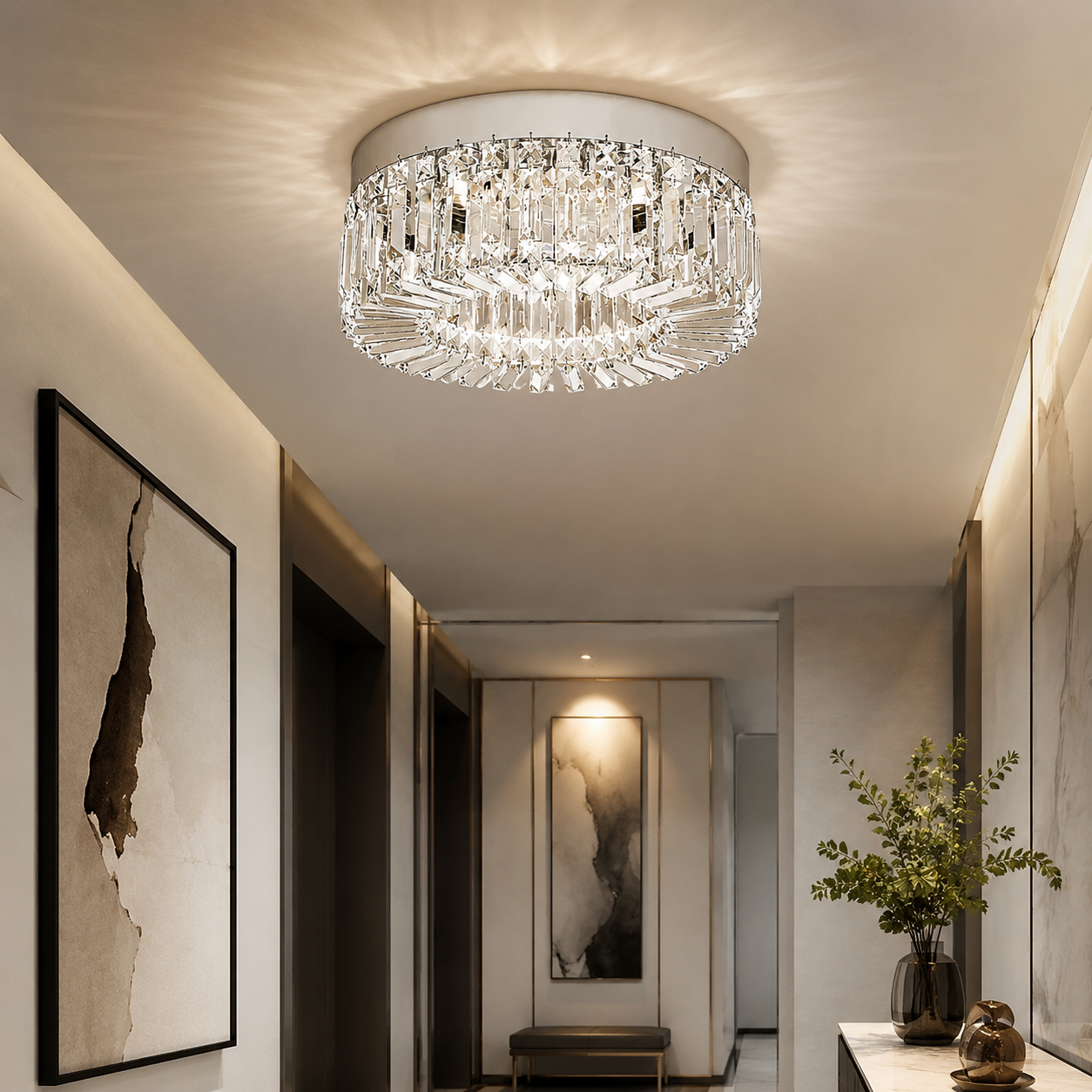 Crystal Flush Ceiling Light Venia