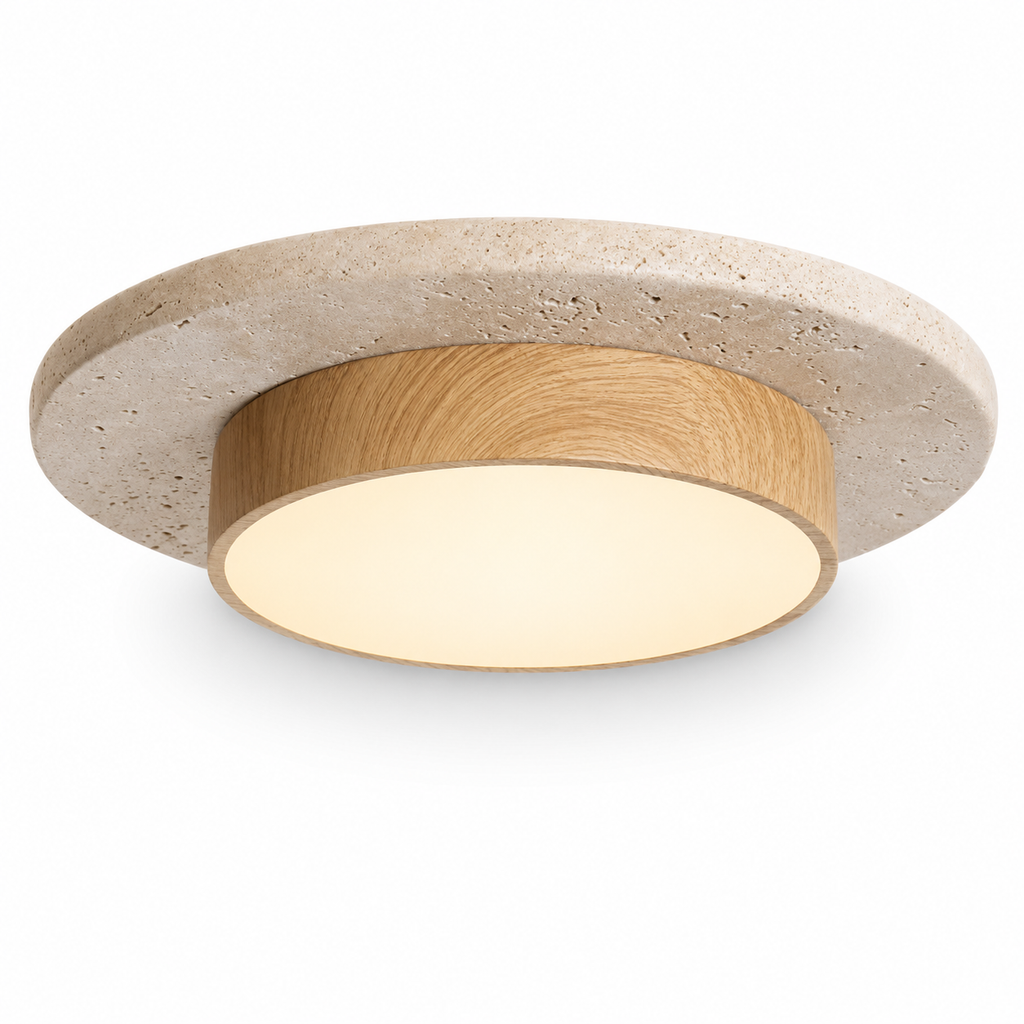 Travertine Wood LED Ceiling Light Monane