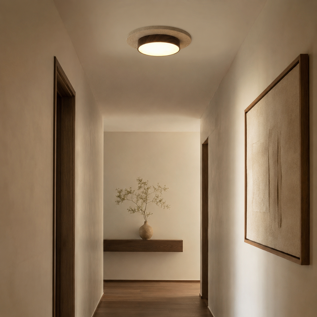Travertine Wood LED Ceiling Light Monane