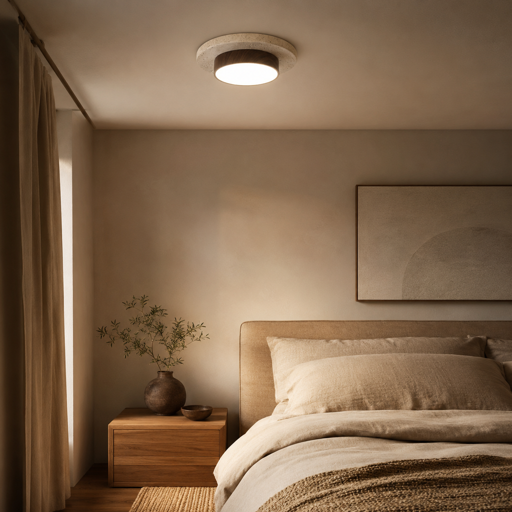 Travertine Wood LED Ceiling Light Monane
