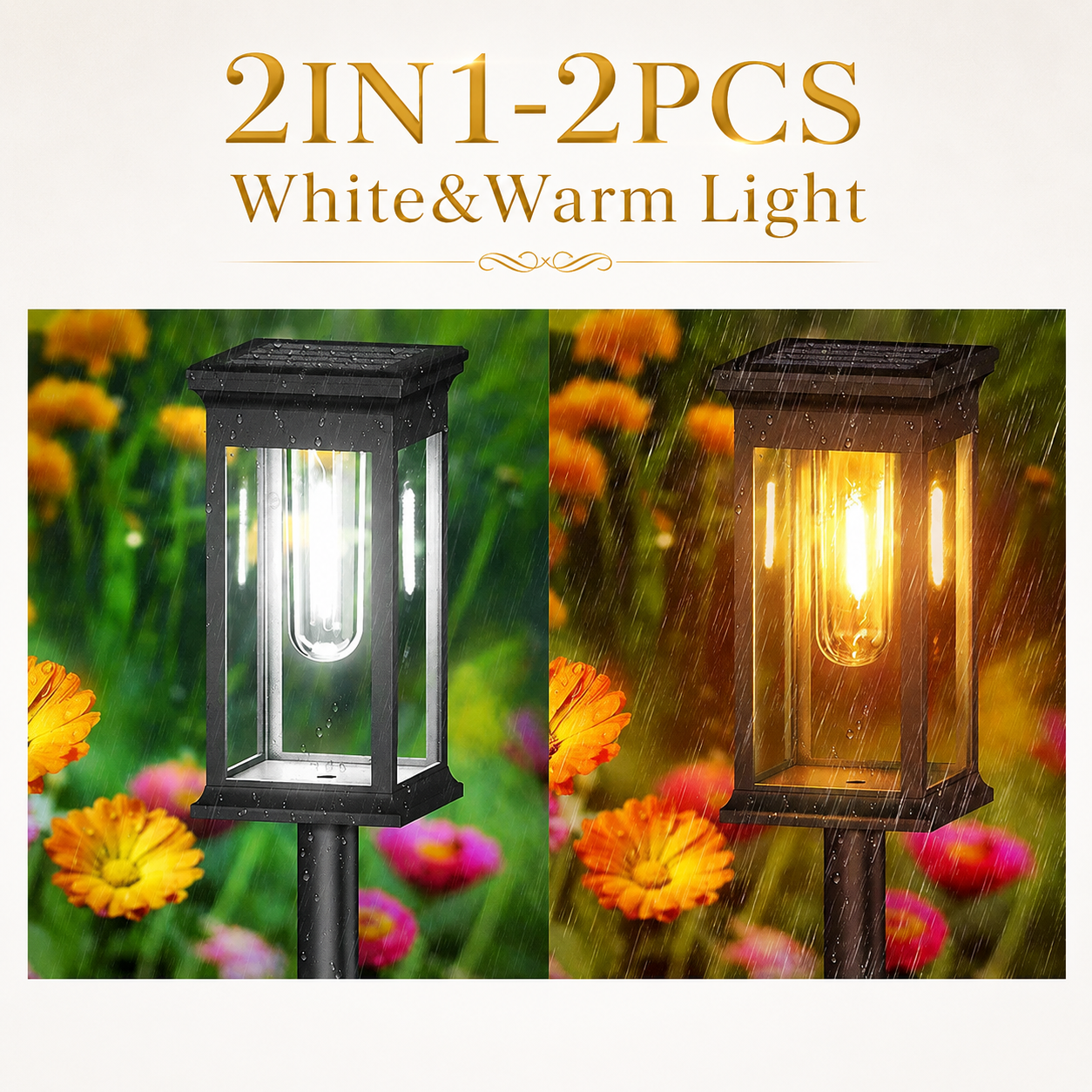 Solar LED Outdoor Pathway Light Pack of 2 Korira
