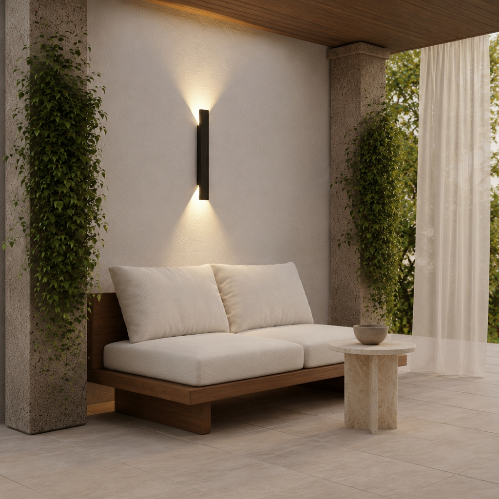 LED Outdoor Garden Wall Light 60cm Black Valine