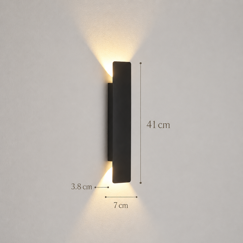 LED Outdoor Garden Wall Light 40cm Black Nalen