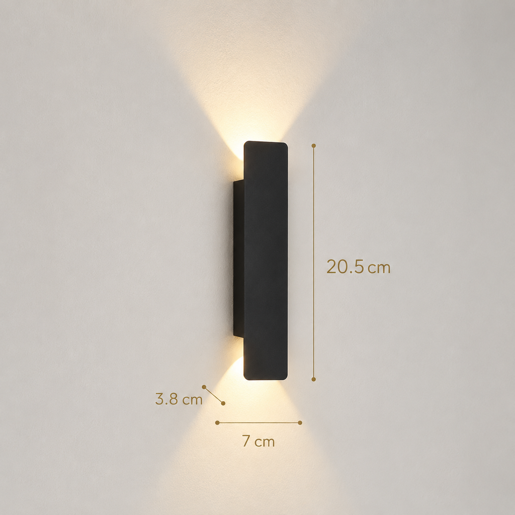 LED Outdoor Garden Wall Light 20cm Black Nalia