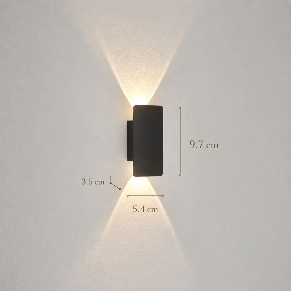 LED Outdoor Garden Wall Light 10cm Black Aurera