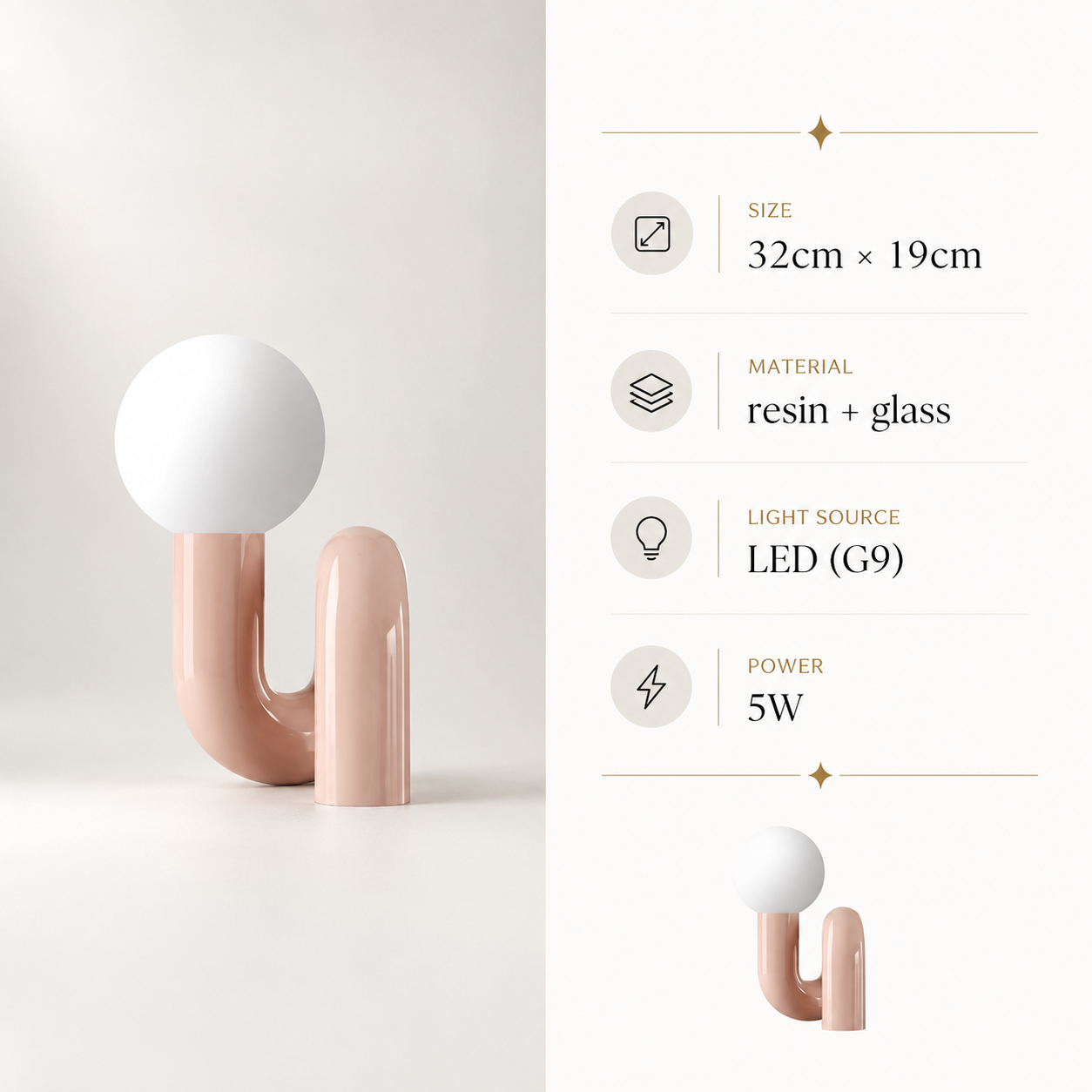 Pink Rechargeable Touch Table Lamp Lumane