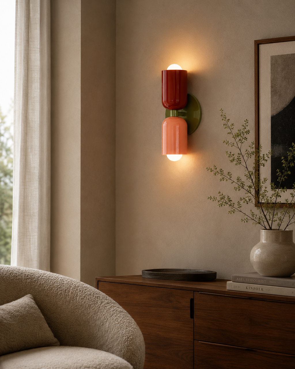 Green Nordic LED Wall Lamp Lunina
