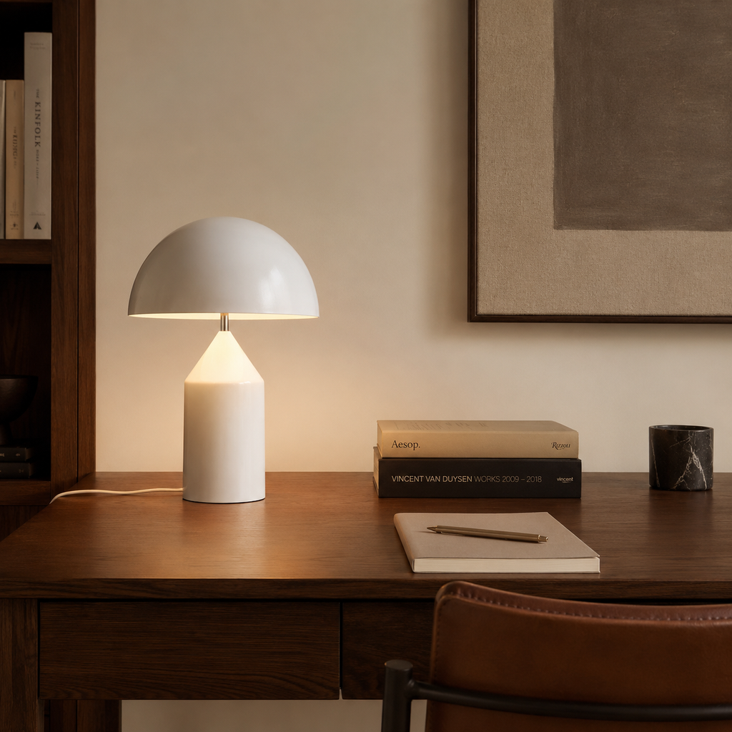 Small White Rechargeable Touch Table Lamp Calera