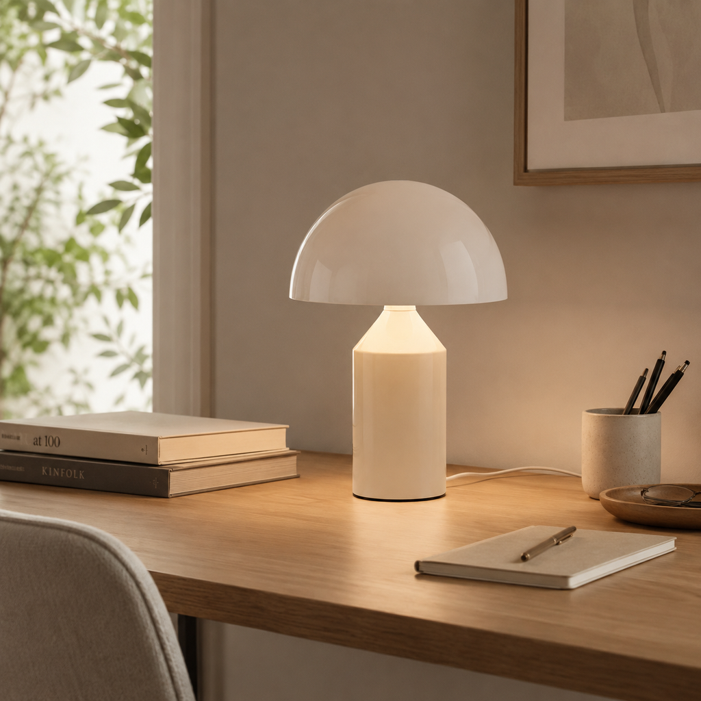 Large White Rechargeable Touch Table Lamp Raven
