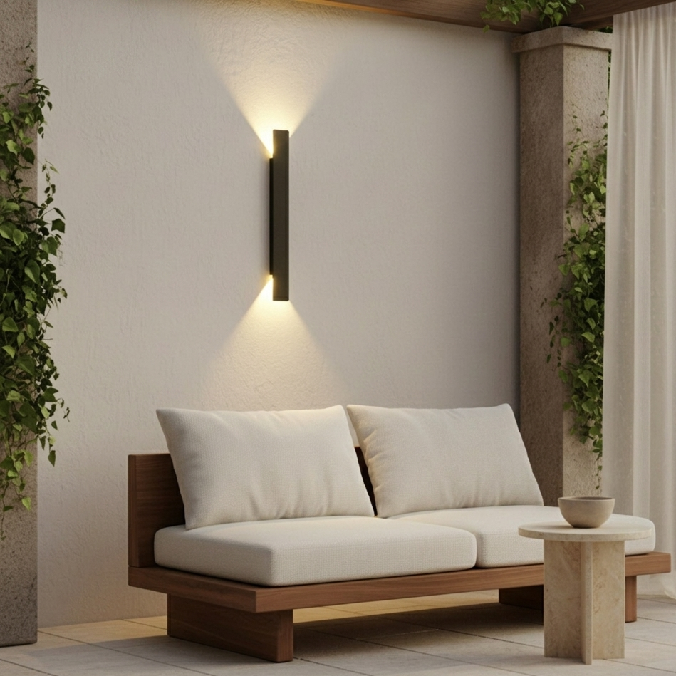 LED Outdoor Garden Wall Light 60cm Black Valine